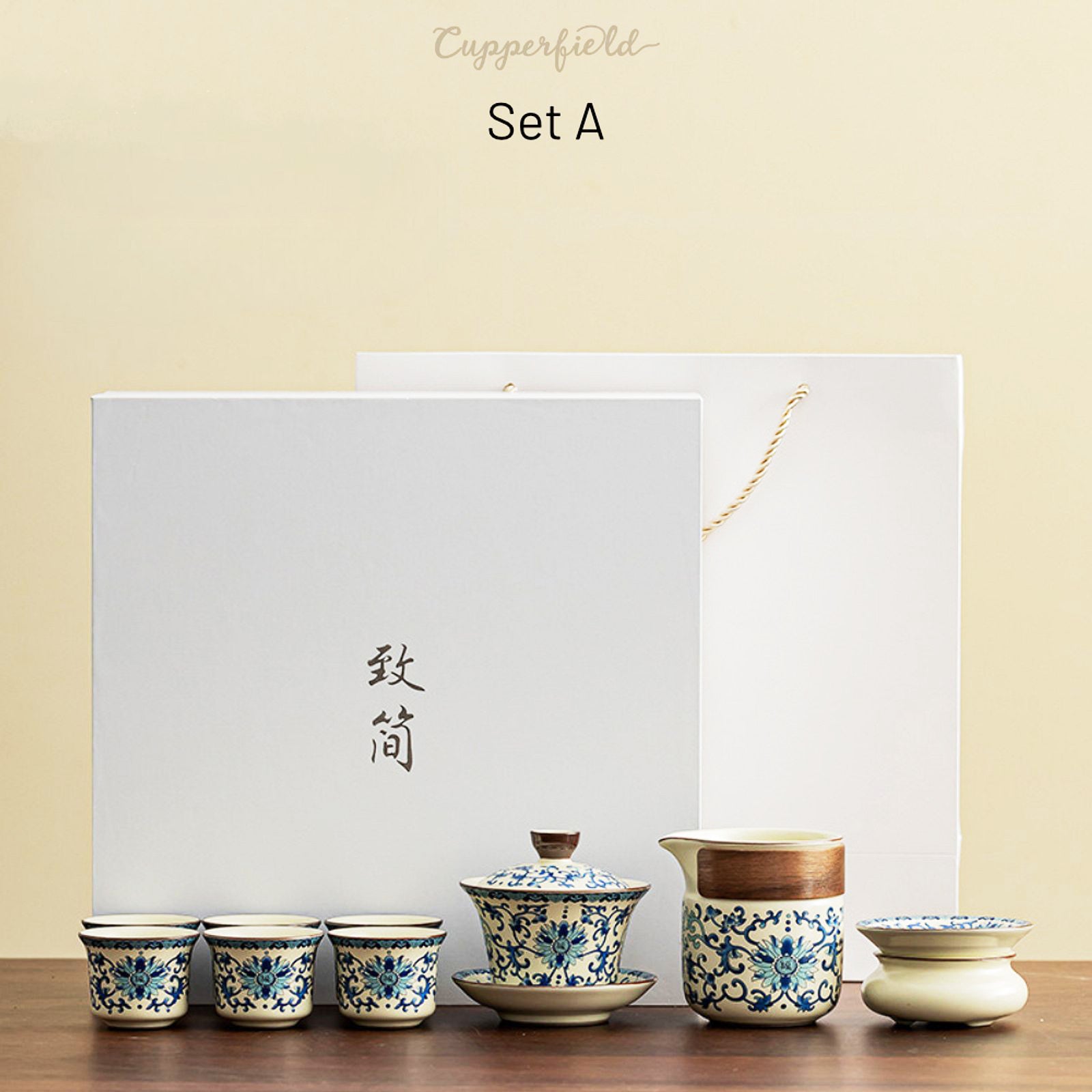 Indulge in Classic Sophistication with Our Blue and White Tea Ensemble, A True Masterpiece