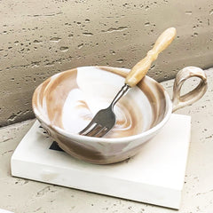 Adorable Marble-Patterned Bowls with Handy Ears