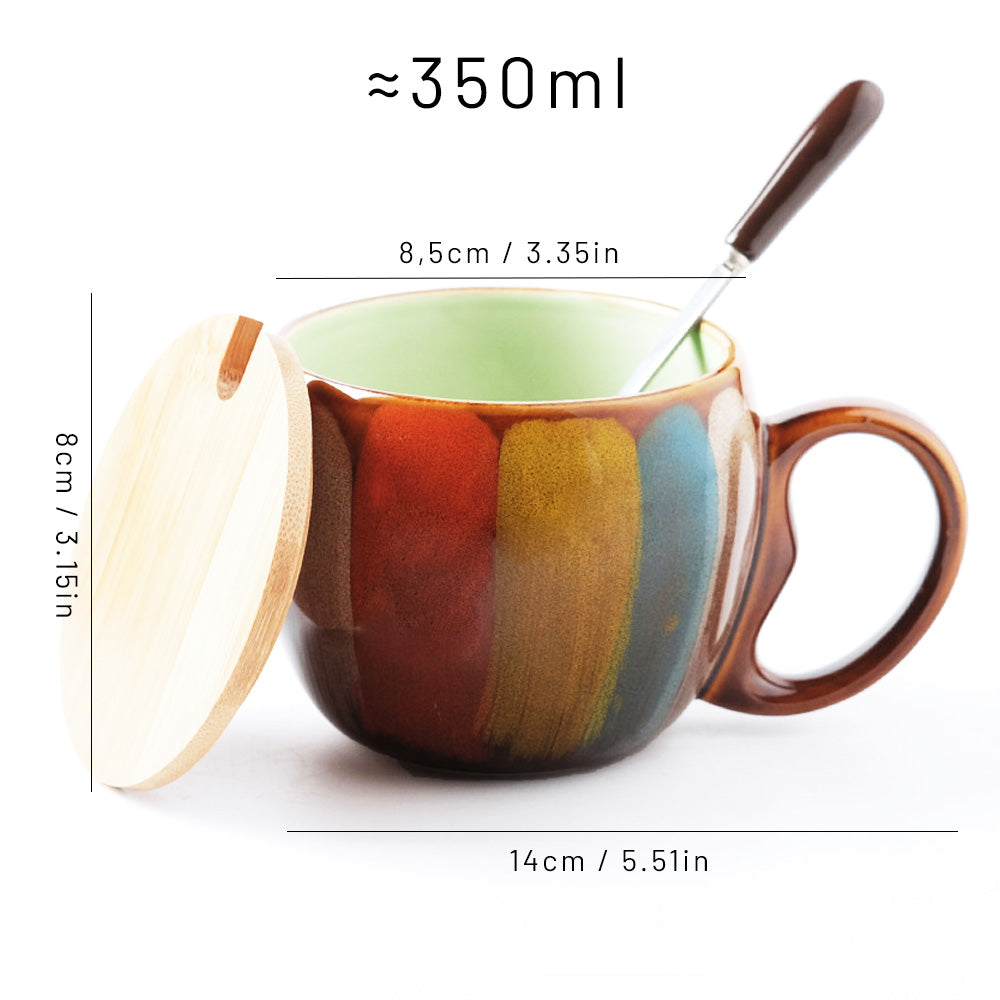 Artistic Hand-Painted Mugs with Lid