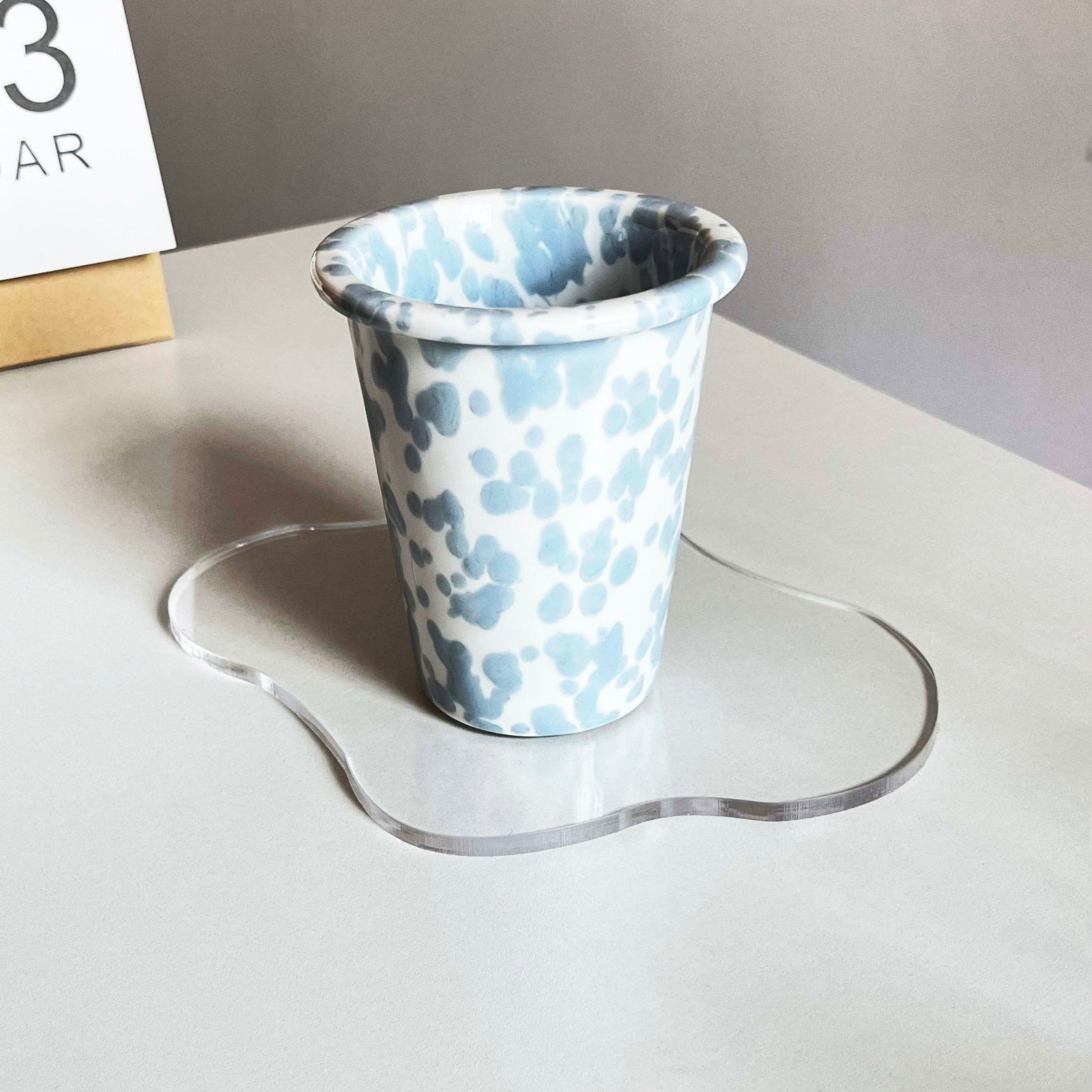 Artistic Ink-Spatter Ceramic Coffee Cups