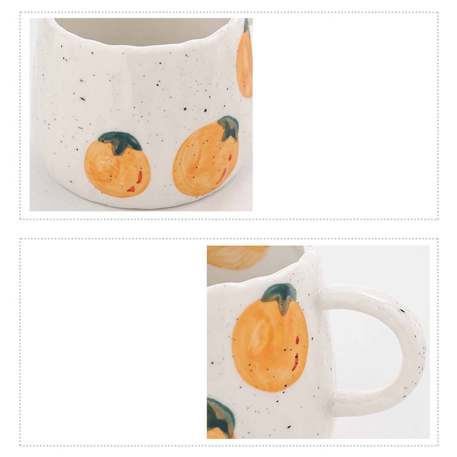 Beautiful Retro Fruit Mugs With Hand-Kneaded Look