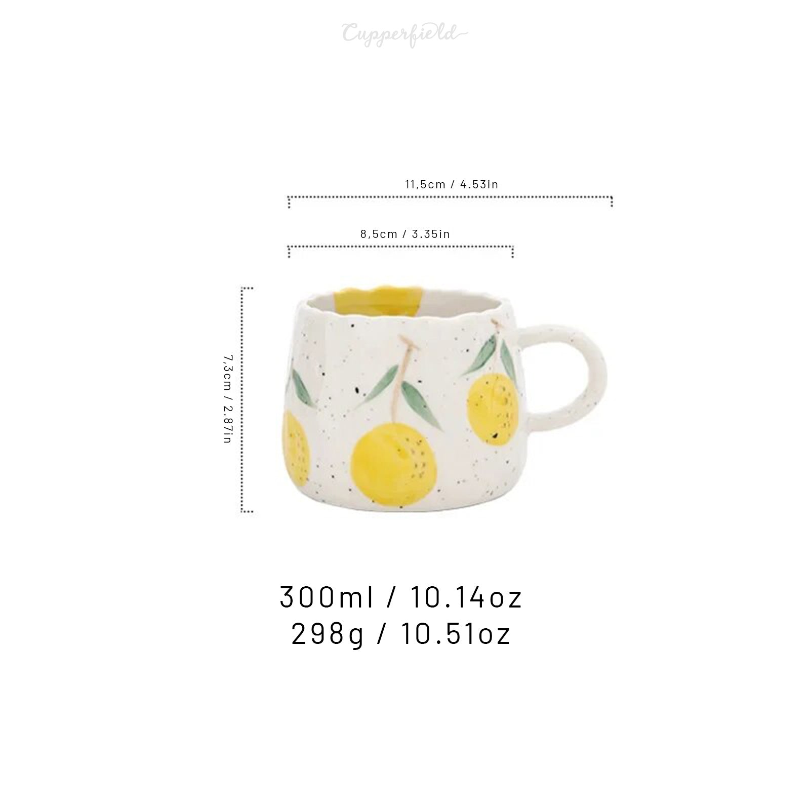 Beautiful Retro Fruit Mugs With Hand-Kneaded Look