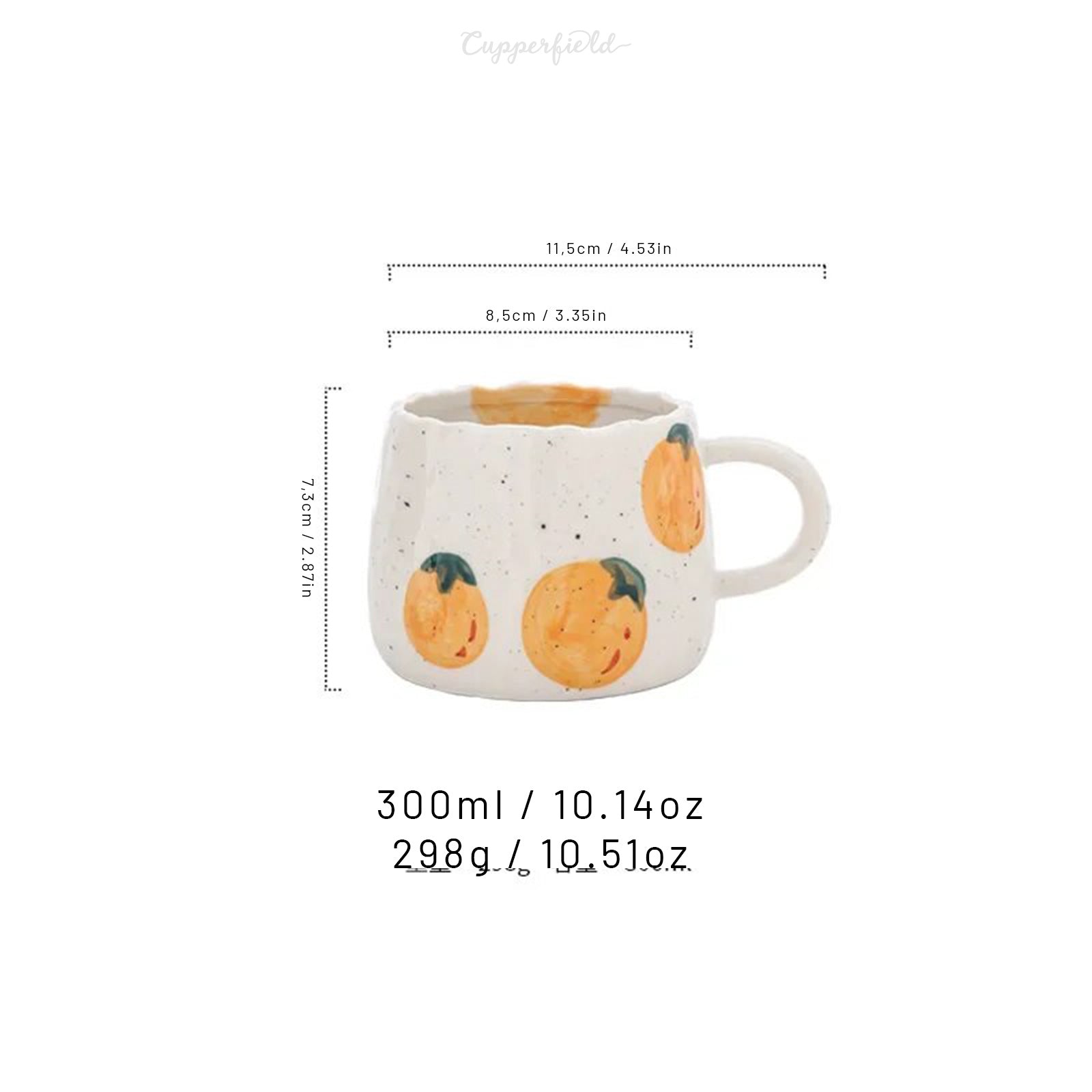 Beautiful Retro Fruit Mugs With Hand-Kneaded Look