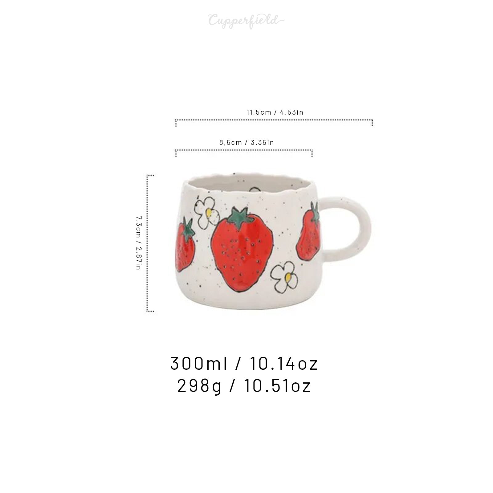 Beautiful Retro Fruit Mugs With Hand-Kneaded Look