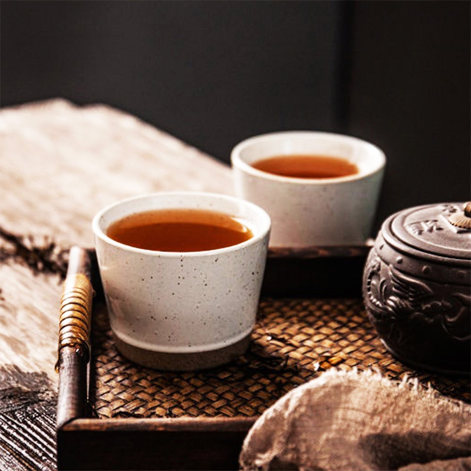 Elegant Beige Tea Cups with a Touch of Natural Brown