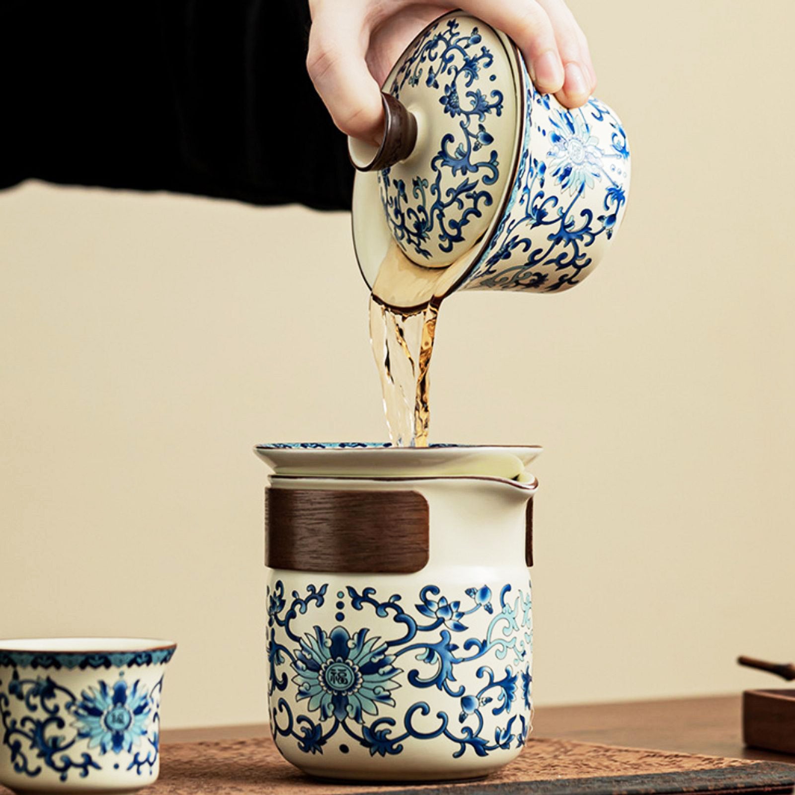 Indulge in Classic Sophistication with Our Blue and White Tea Ensemble, A True Masterpiece