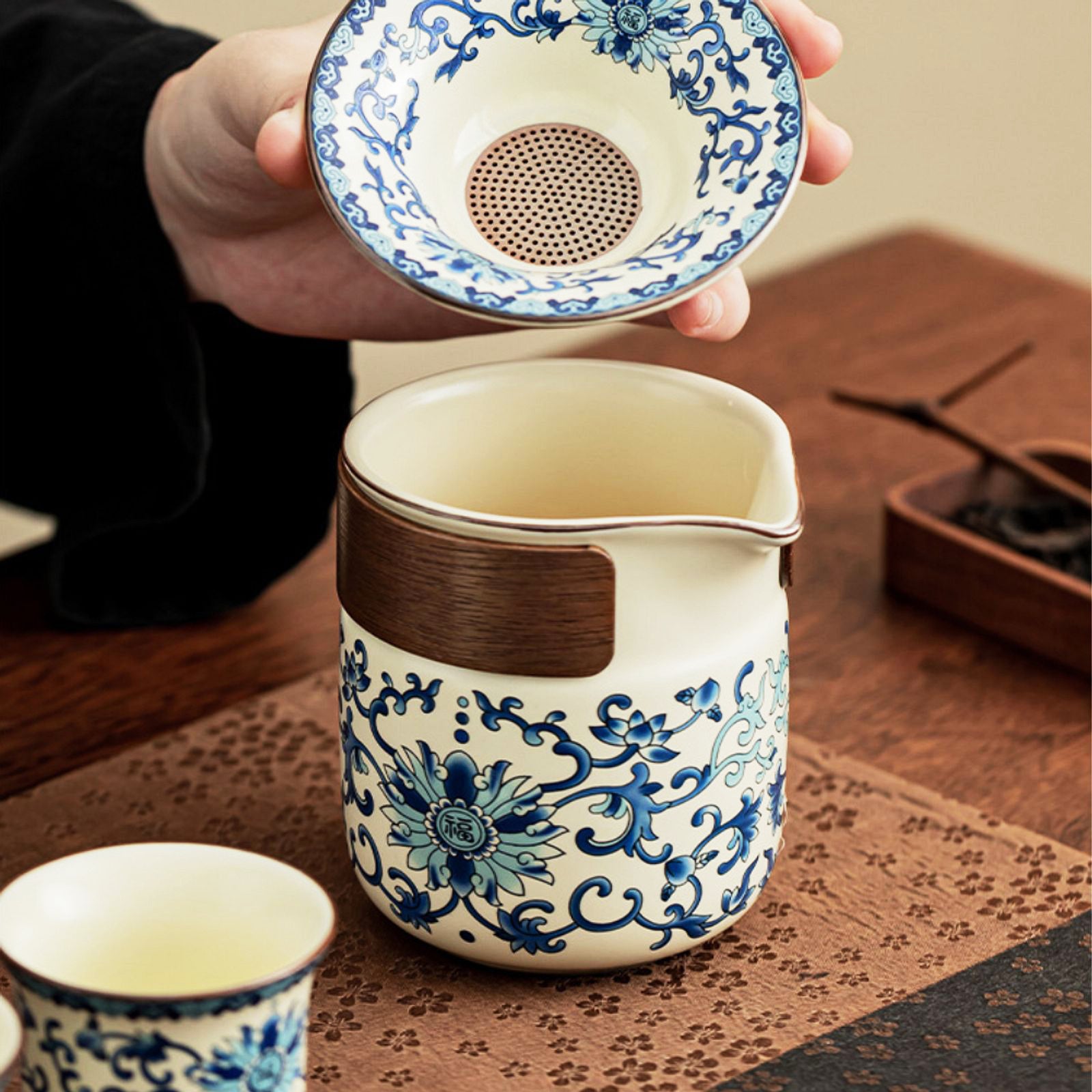 Indulge in Classic Sophistication with Our Blue and White Tea Ensemble, A True Masterpiece