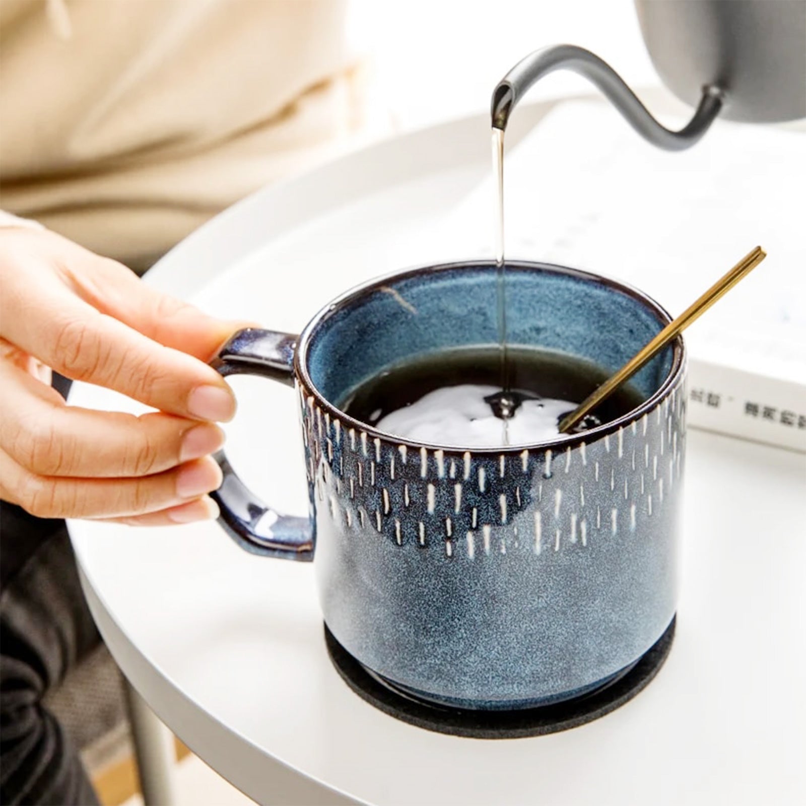 Charming Oversized Mugs with Cloudy Blue Elegance