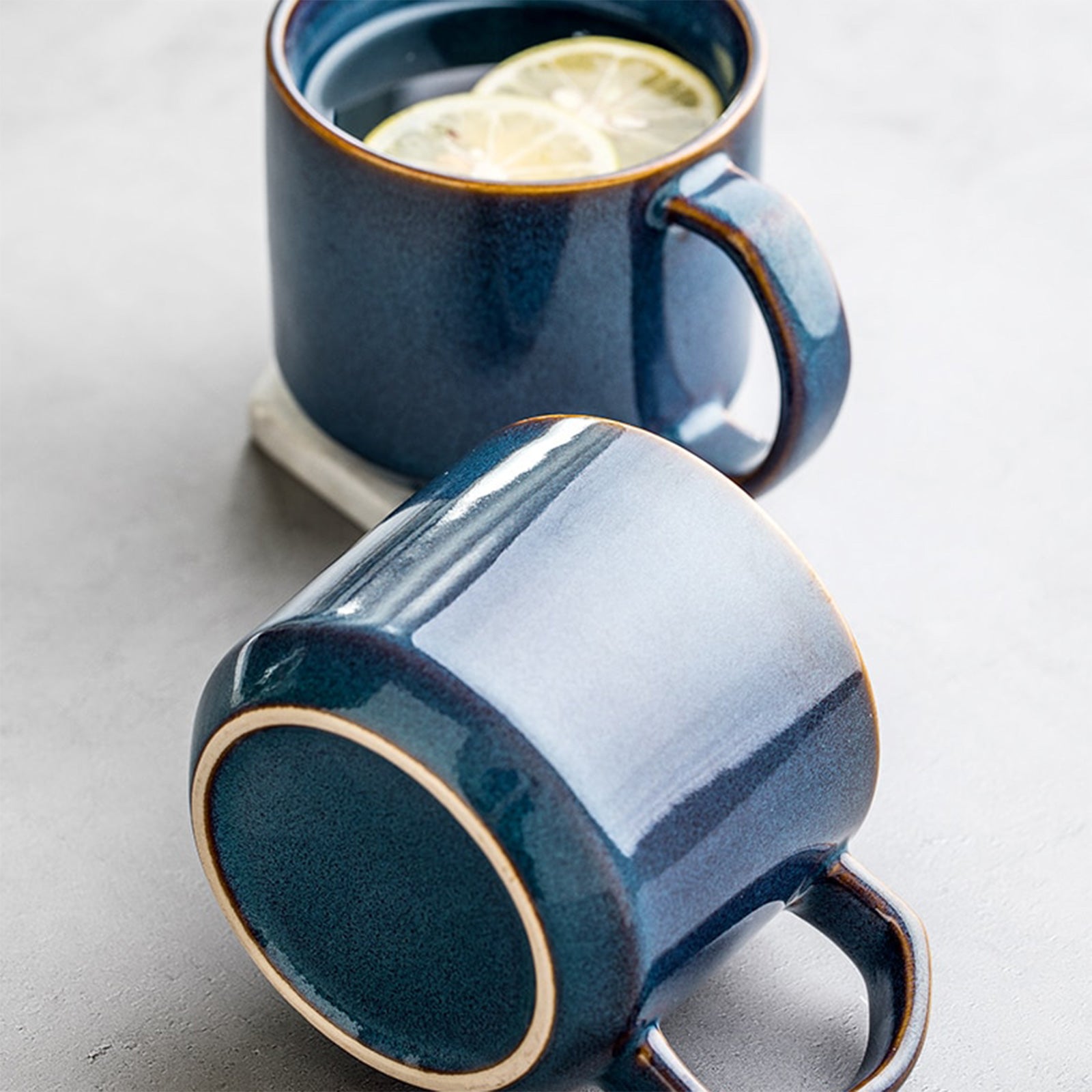 Charming Oversized Mugs with Cloudy Blue Elegance