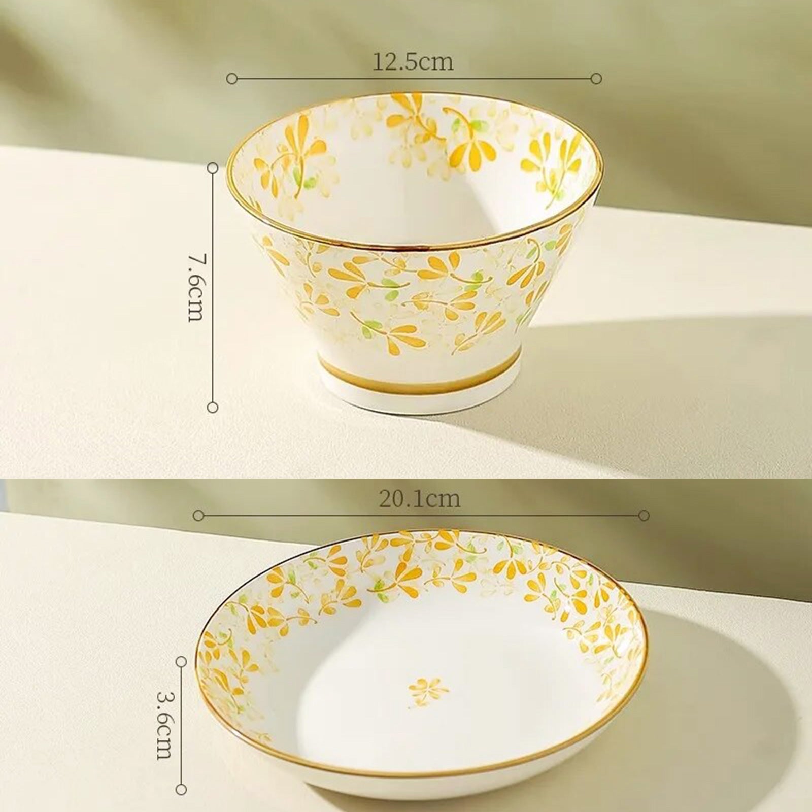 Charming Retro Bowls with Dish and Floral Designs in Four Vibrant Colors