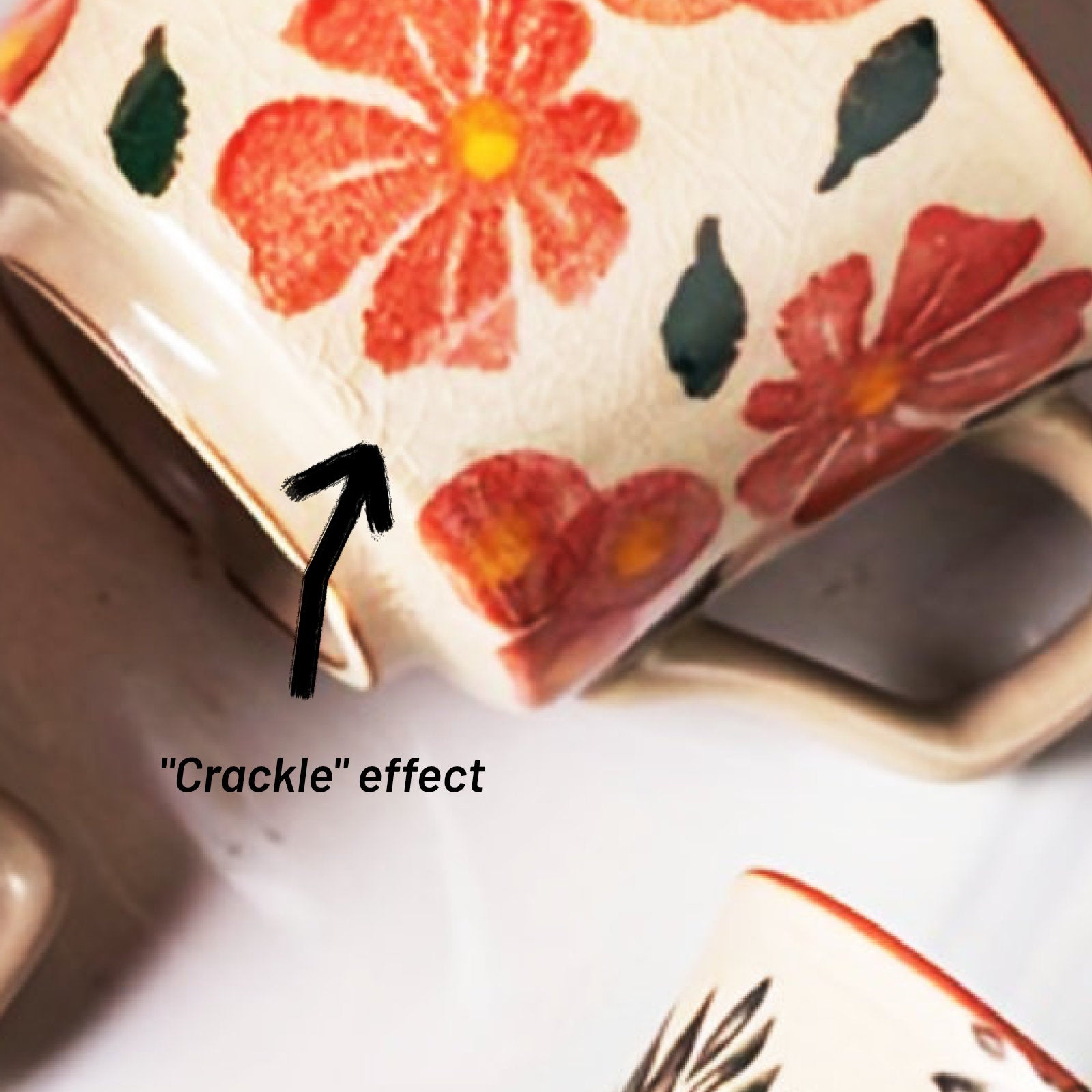 Charming Flower-Decorated Mug Set - Perfect Coffee Companions