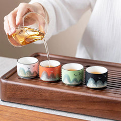 Chic 4-Part Tea Set: Boxed Brilliance with Mountain Magic