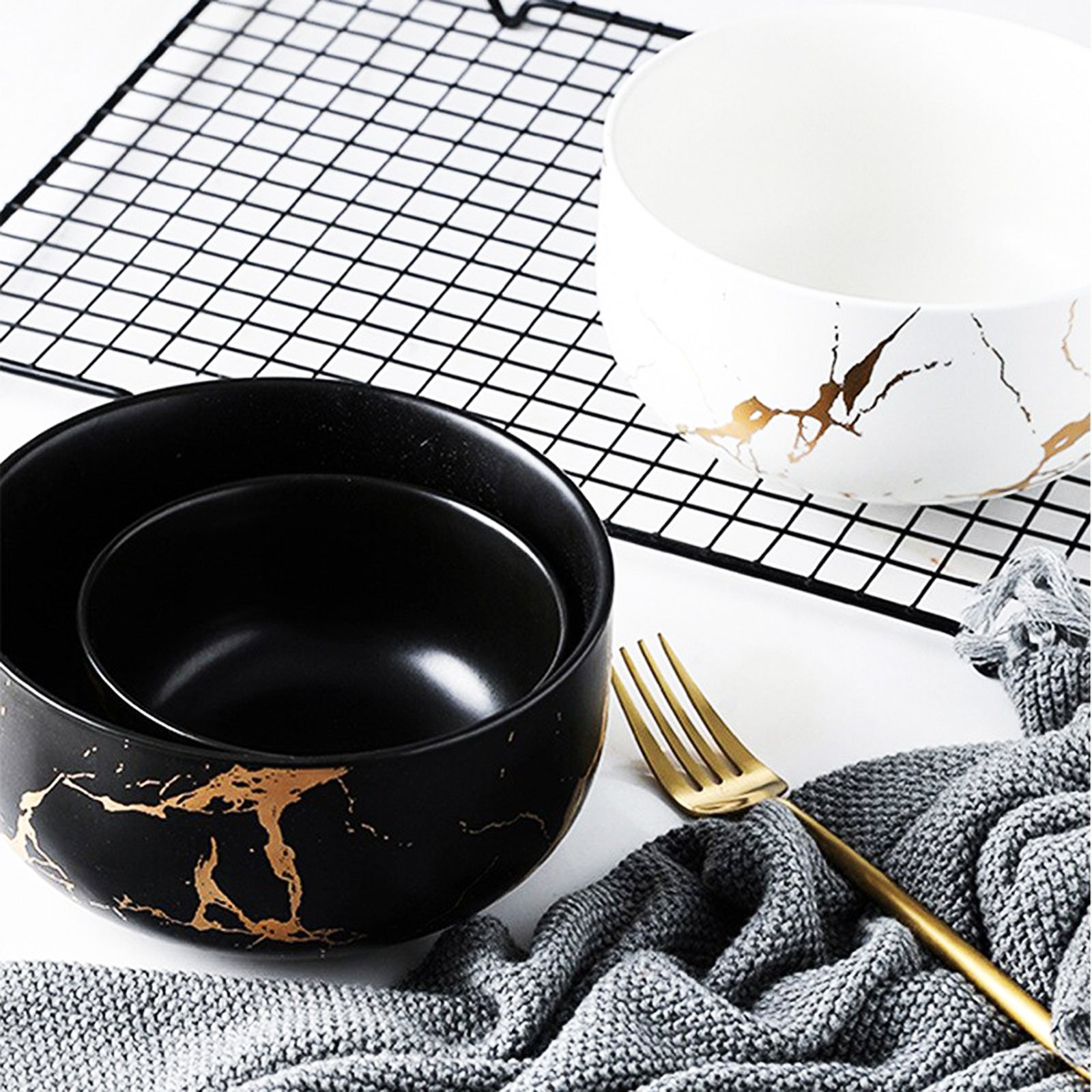 Stylish Classic Marble Pattern Bowls - Choose from 2 Styles