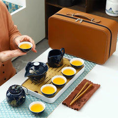 Deluxe Chinese Tea Set With Travel Suitcase