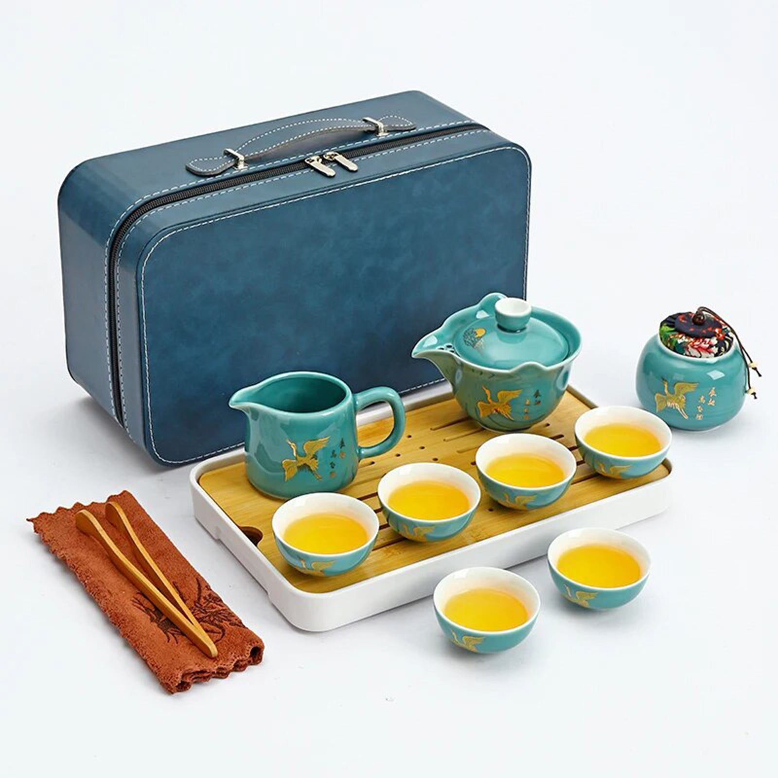 Deluxe Chinese Tea Set With Travel Suitcase