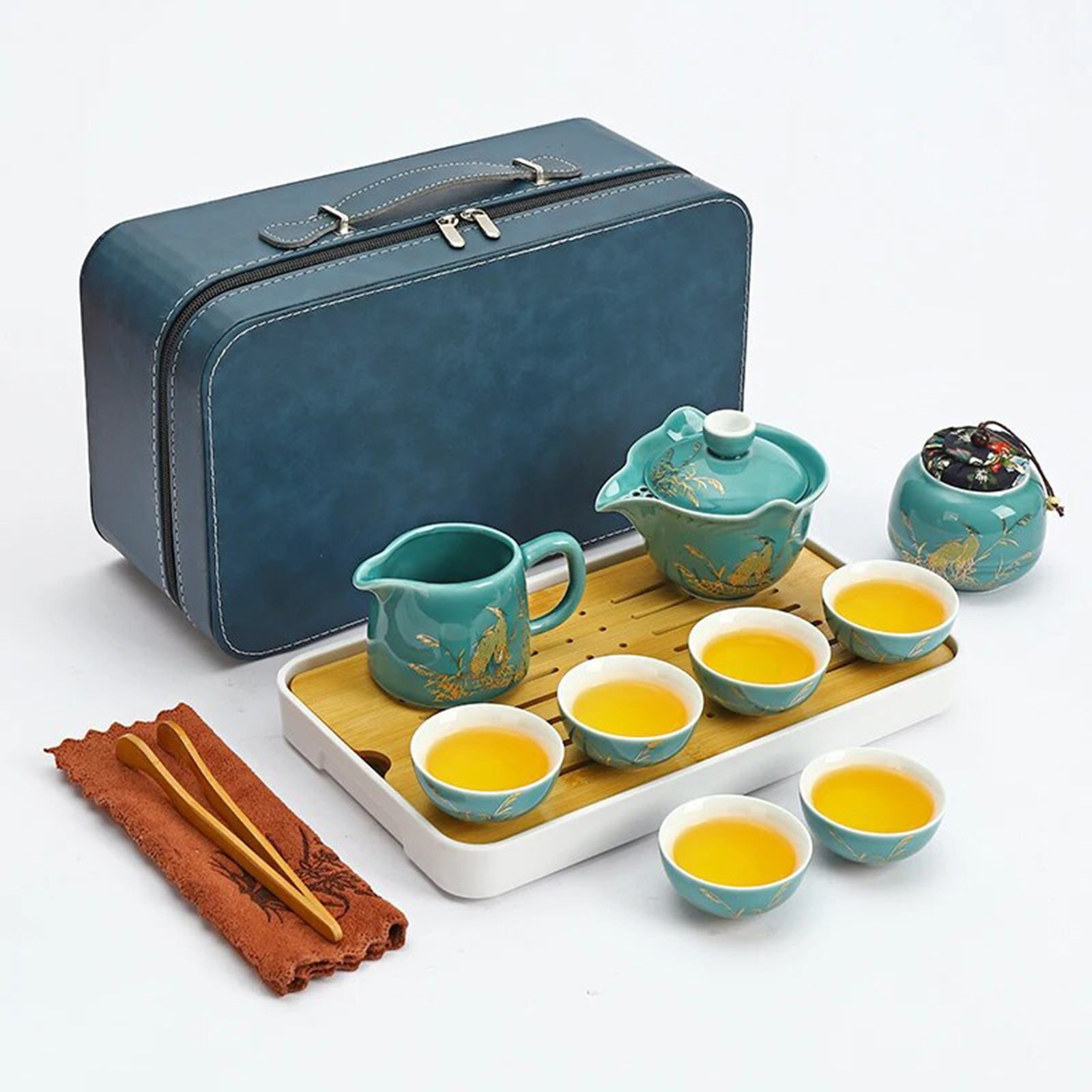 Deluxe Chinese Tea Set With Travel Suitcase