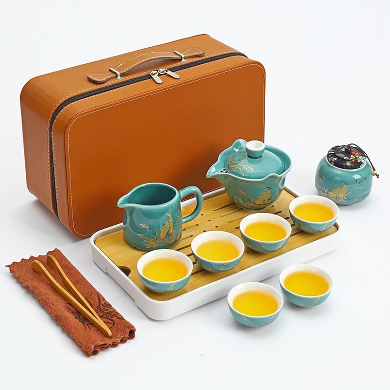 Deluxe Chinese Tea Set With Travel Suitcase