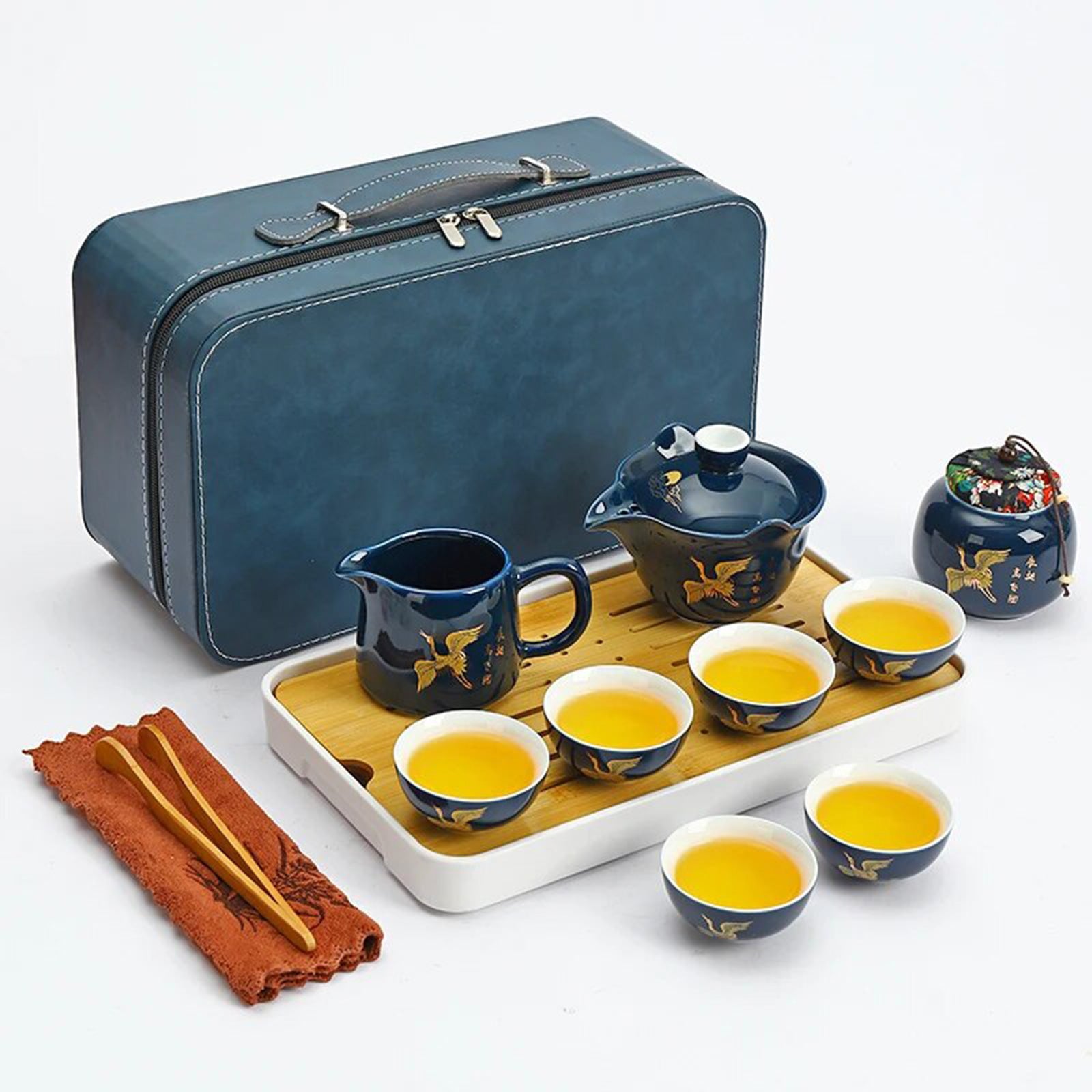 Deluxe Chinese Tea Set With Travel Suitcase