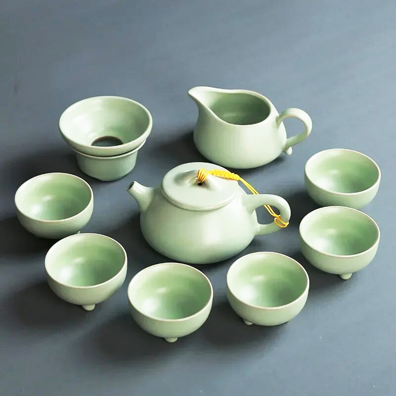 Deluxe Chinese Tea Set in Vintage Green Color