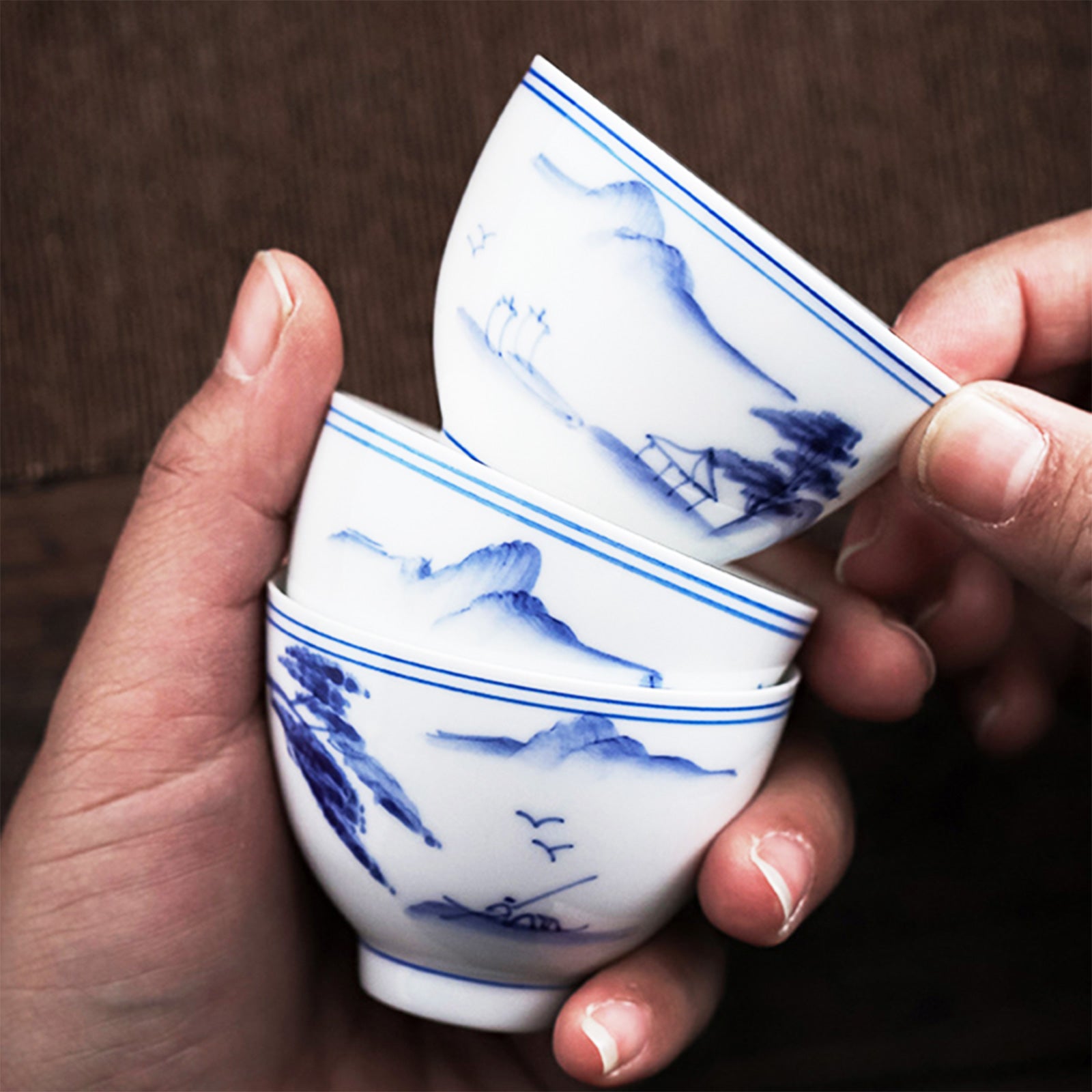 Elegant Blue and White Chinese Tea Set for a Stylish Tea Time