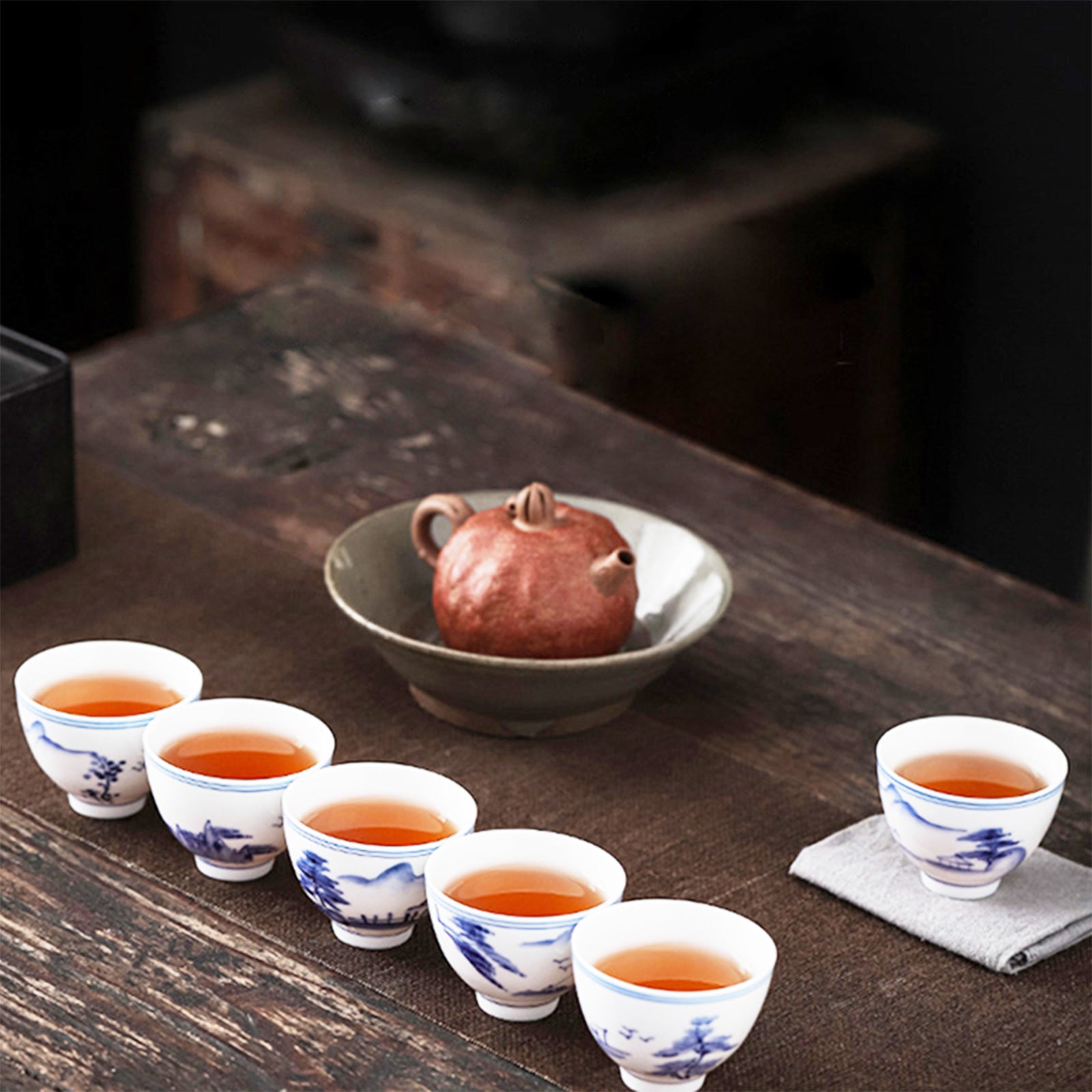 Elegant Blue and White Chinese Tea Set for a Stylish Tea Time