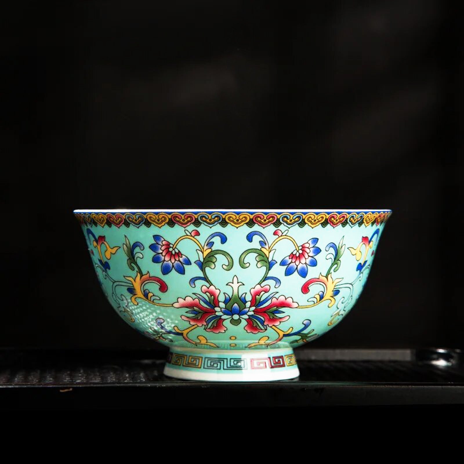 Elegant Bone China Bowls with Delicate Plant Motifs