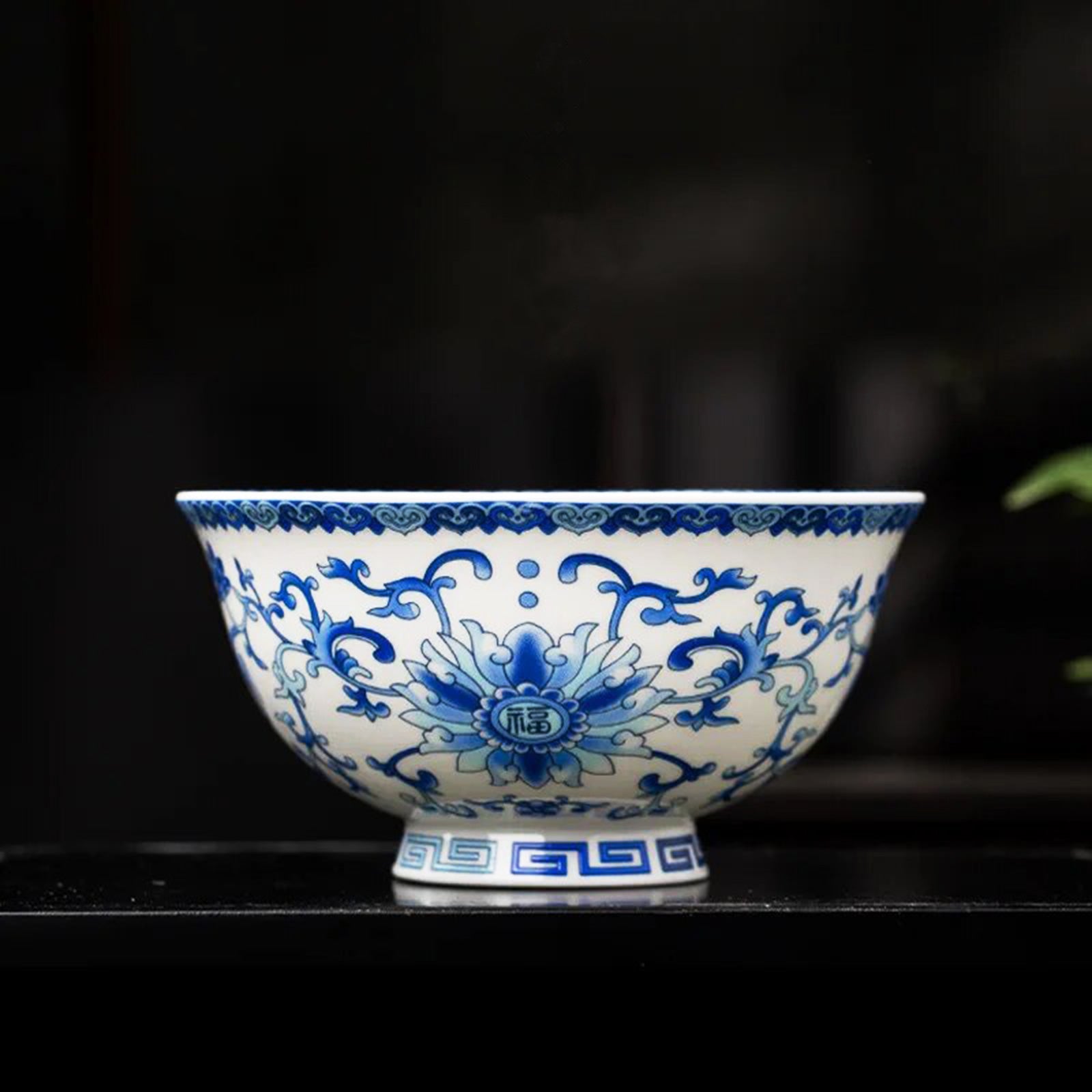 Elegant Bone China Bowls with Delicate Plant Motifs