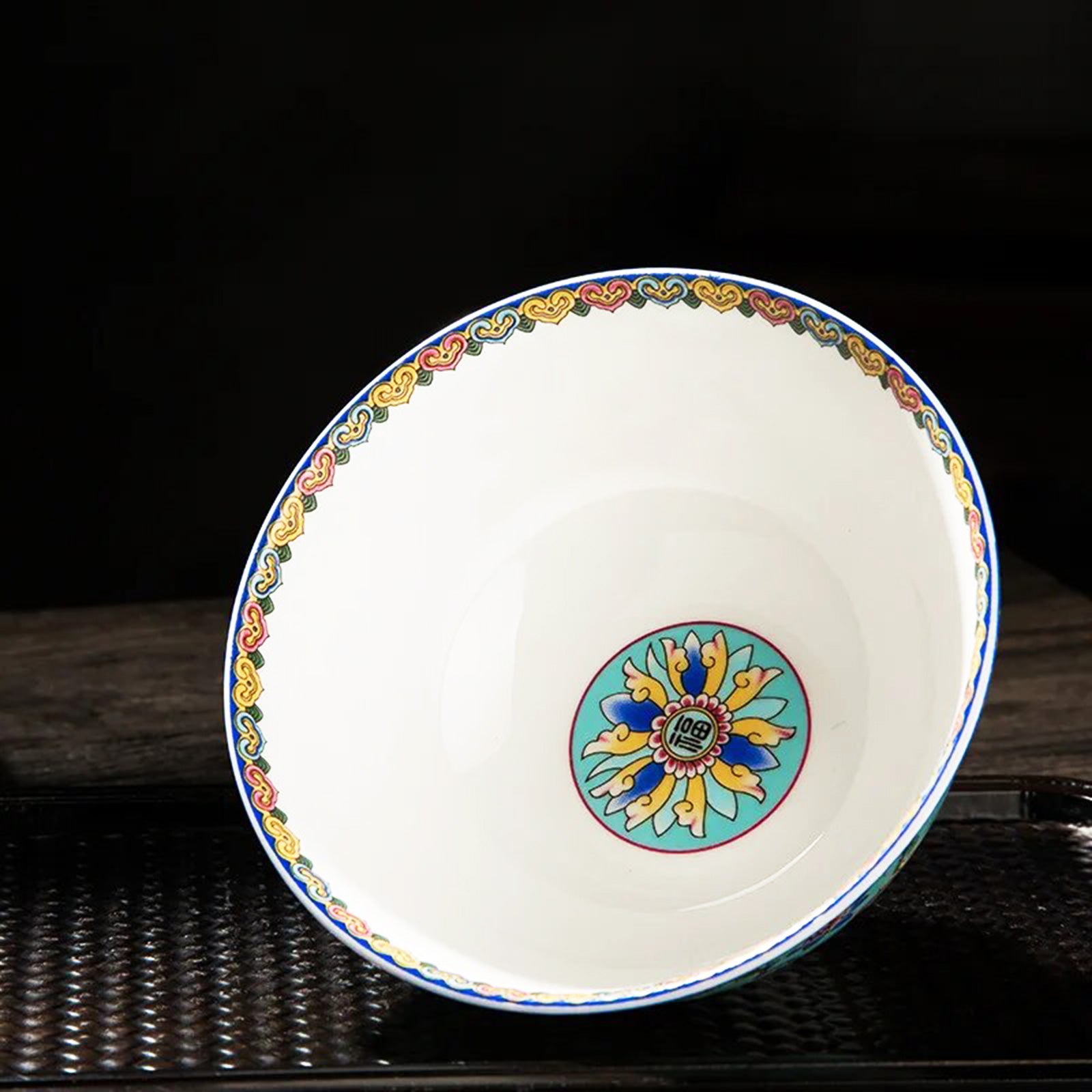 Elegant Bone China Bowls with Delicate Plant Motifs