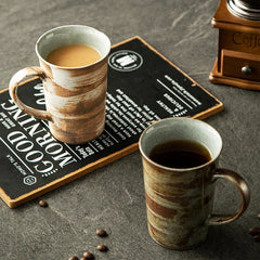 Elegant Retro Coffee Mugs with Artistic Touch