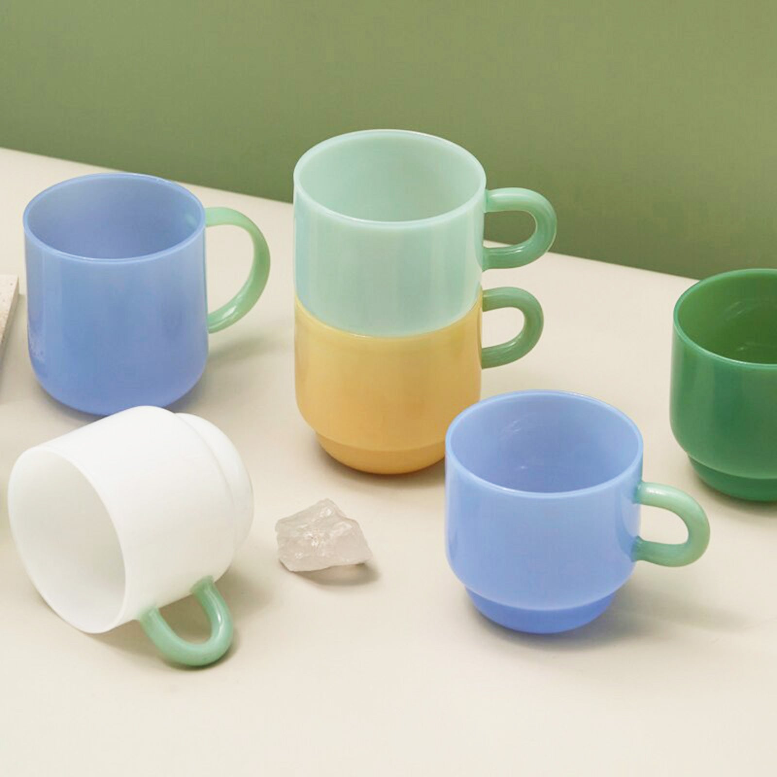 Exotic Jade Colored Glass Mugs - Heat resistant (5 styles)