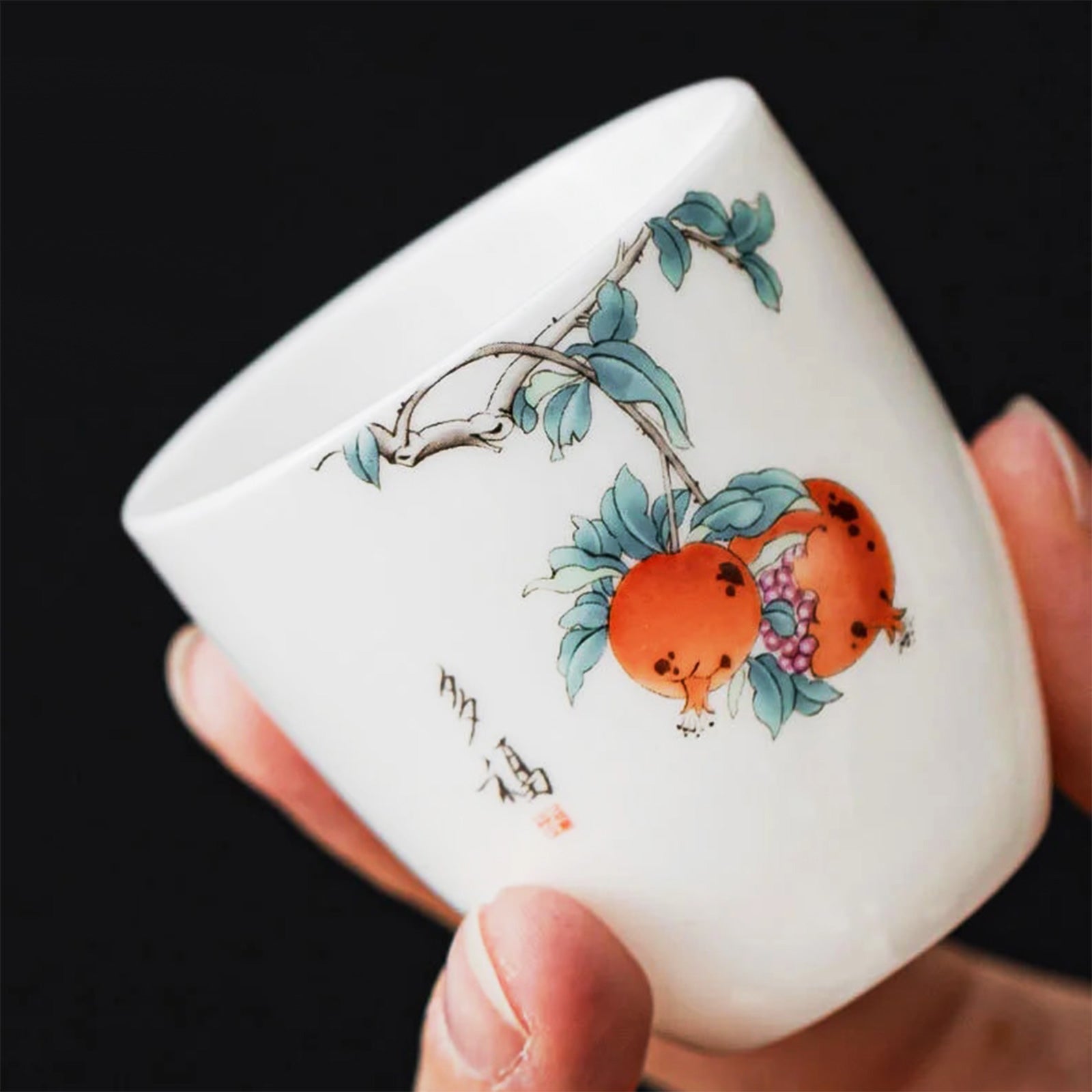 Exquisite Tea Cups with Detailed Drawings
