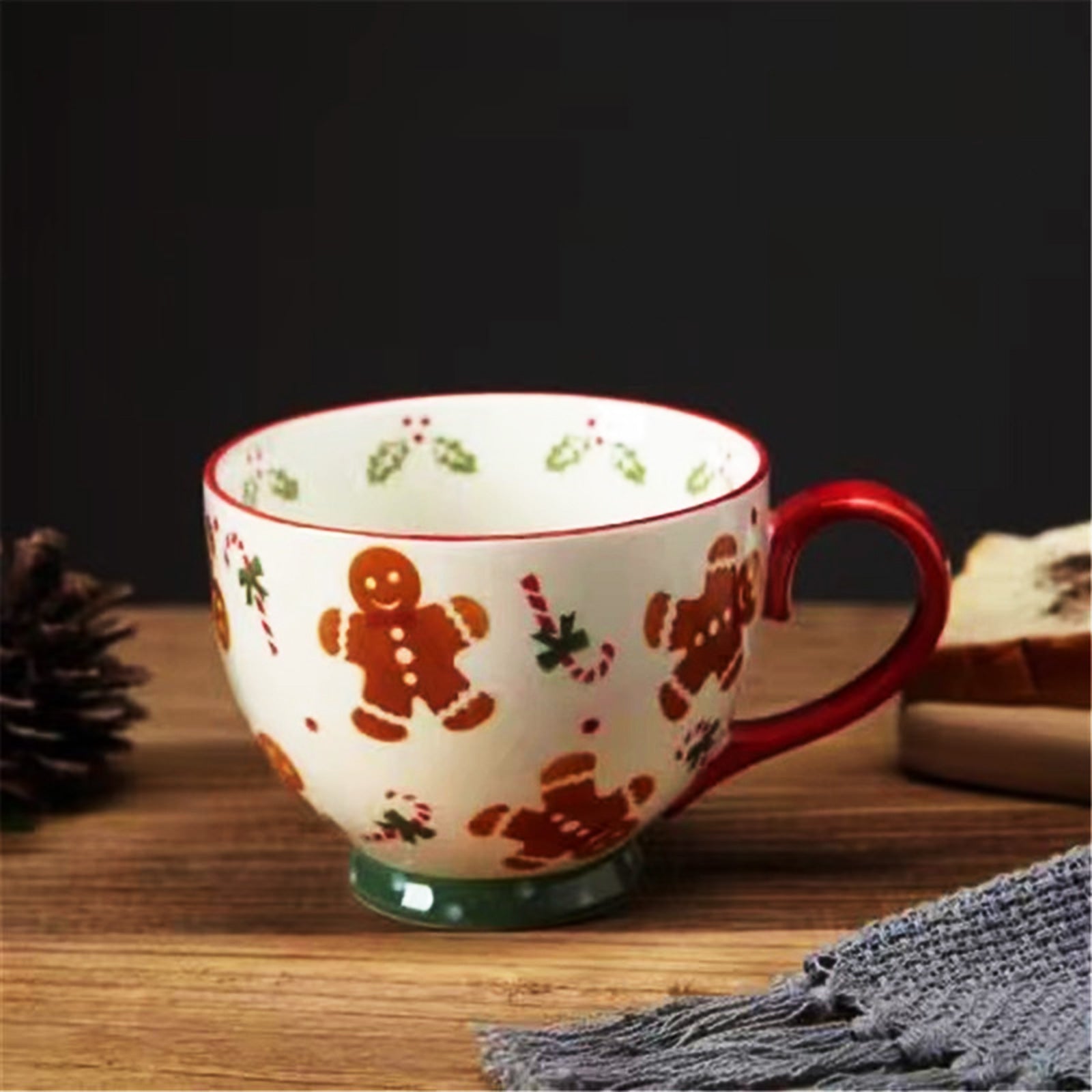 Festive Christmas Mug: Gingerbread and Candy Cane Delight