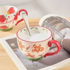 Festive Christmas Mug: Gingerbread and Candy Cane Delight