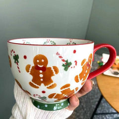 Festive Christmas Mug: Gingerbread and Candy Cane Delight