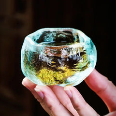 Frozen Look Tea Cup Made From Sky Green Heat-Resistant Glass