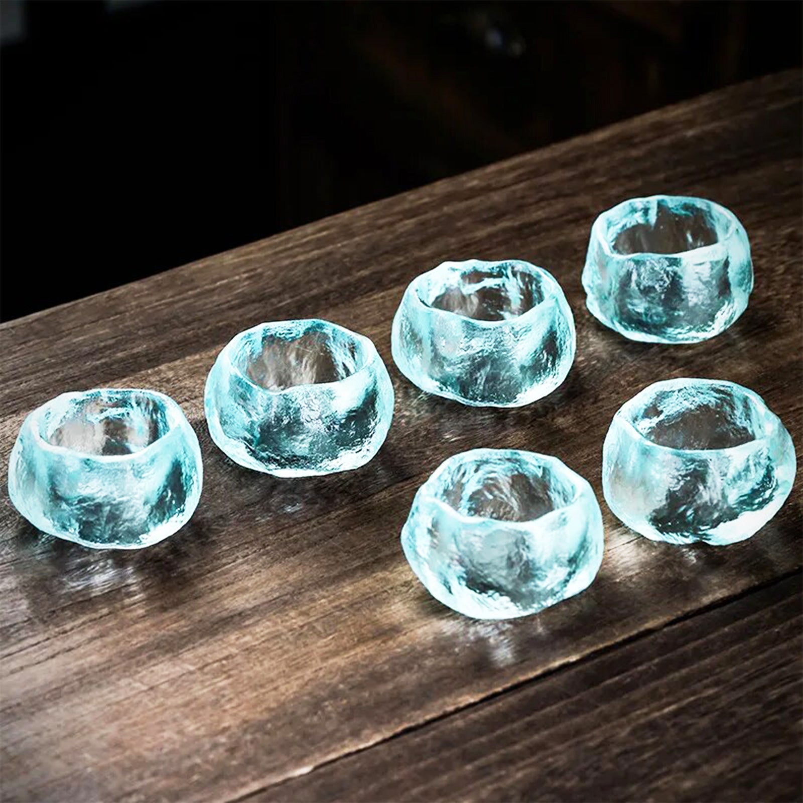 Frozen Look Tea Cup Made From Sky Green Heat-Resistant Glass