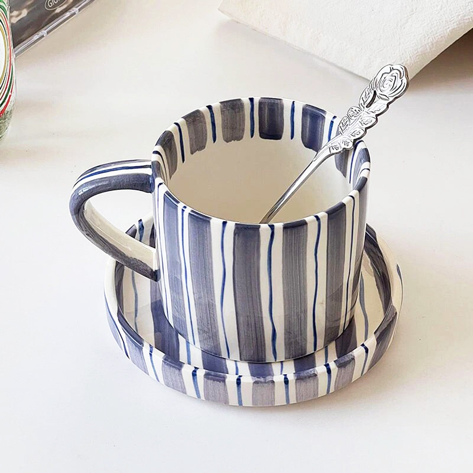 Funky Striped Nordic Mug Set: Add a Pop of Color to Your Mornings!