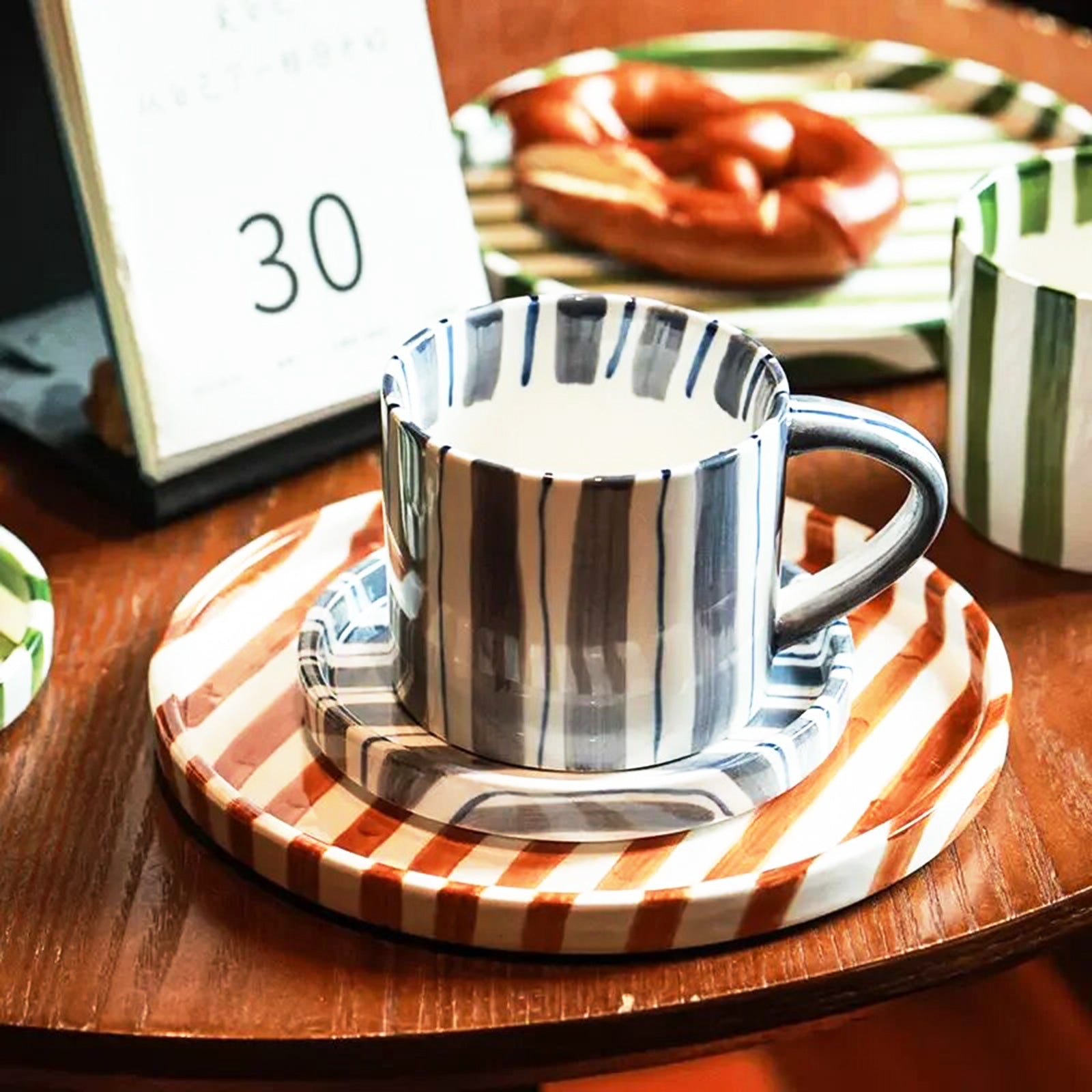 Funky Striped Nordic Mug Set: Add a Pop of Color to Your Mornings!