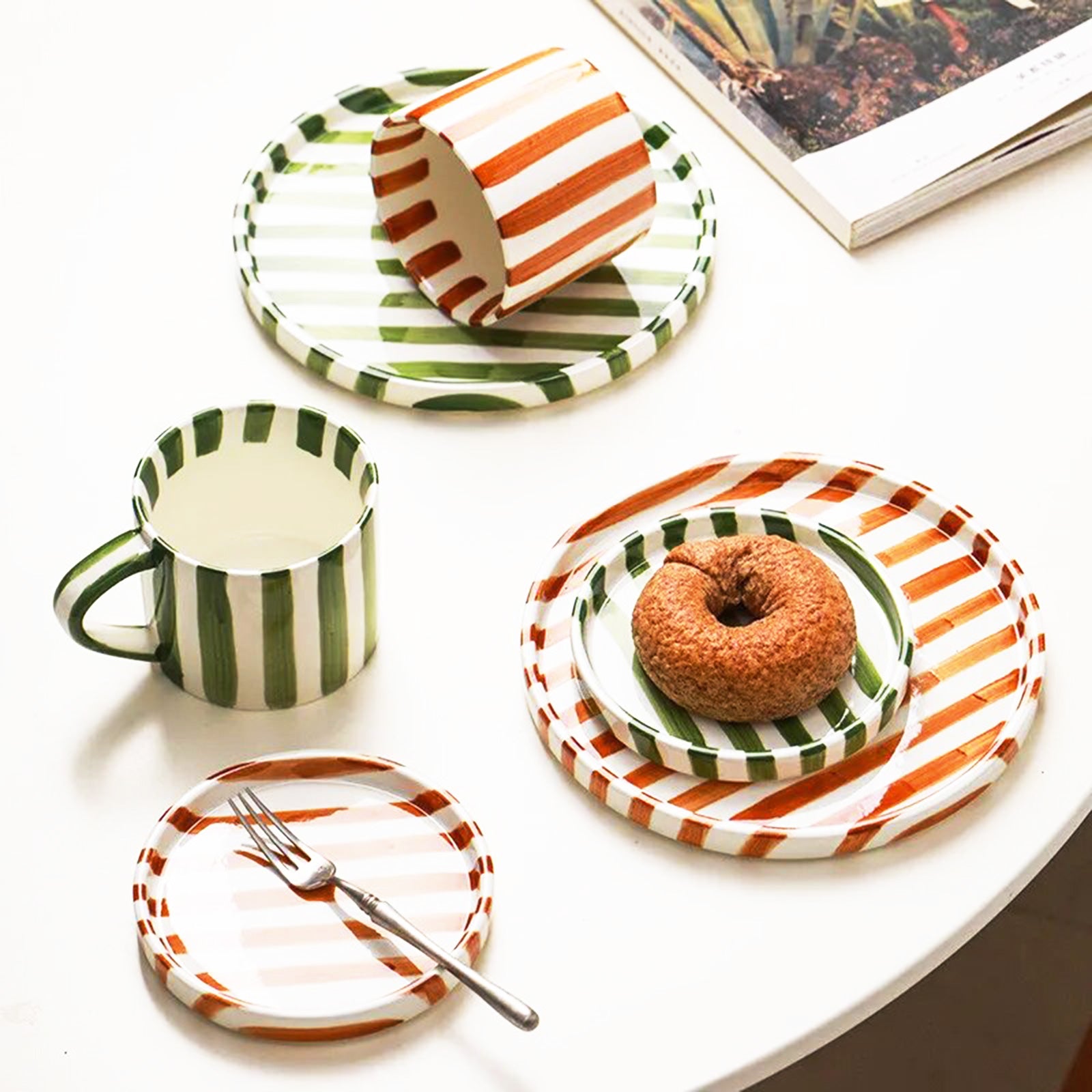 Funky Striped Nordic Mug Set: Add a Pop of Color to Your Mornings!