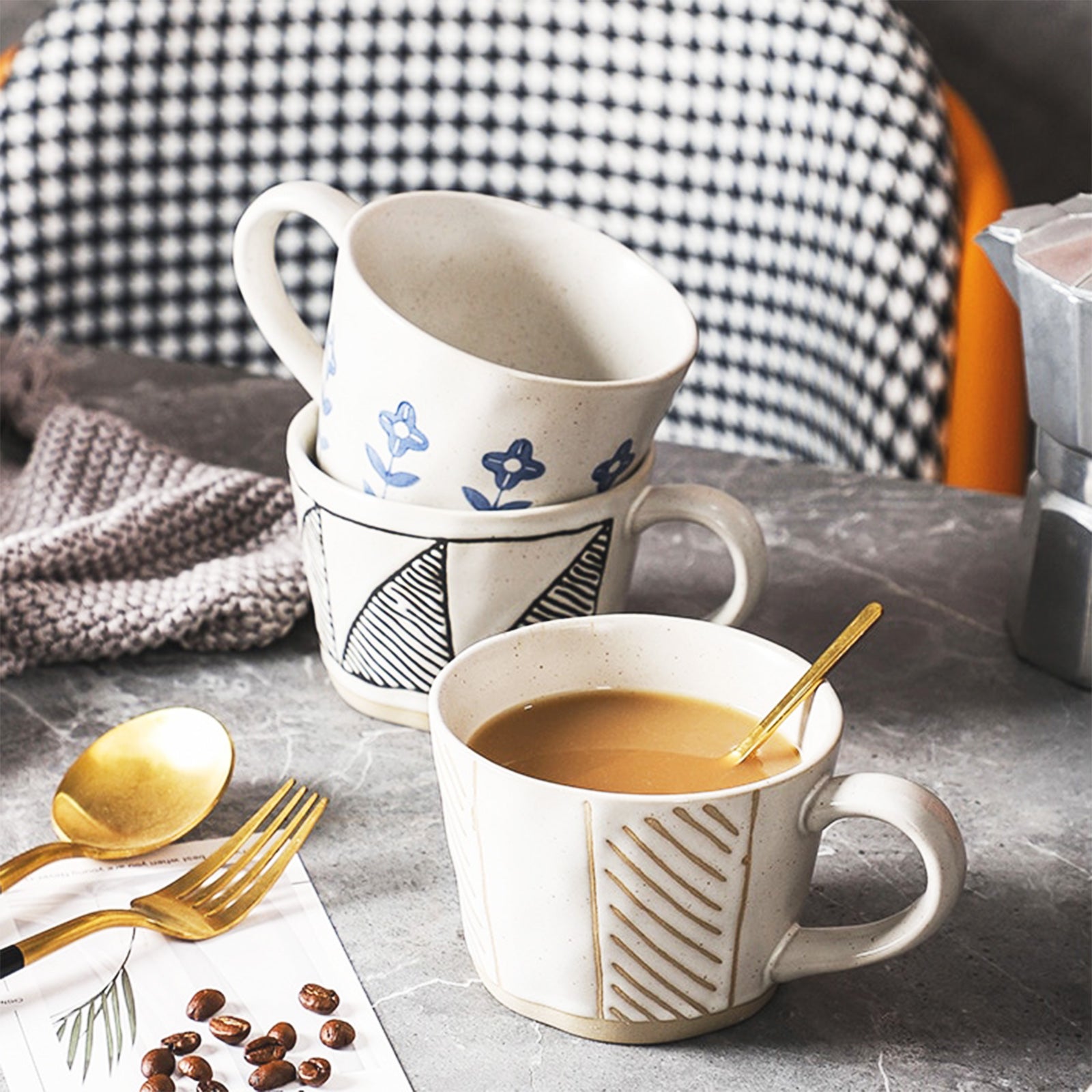 Artisanal Nordic Mugs: Functional Elegance in 4 Distinct Designs