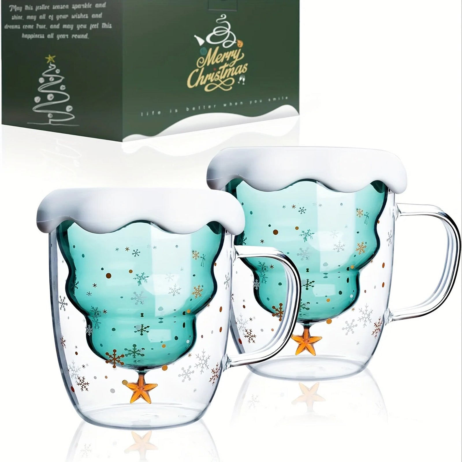 Heat-Insulated Christmas Cups Shaped Like a Christmas Tree!