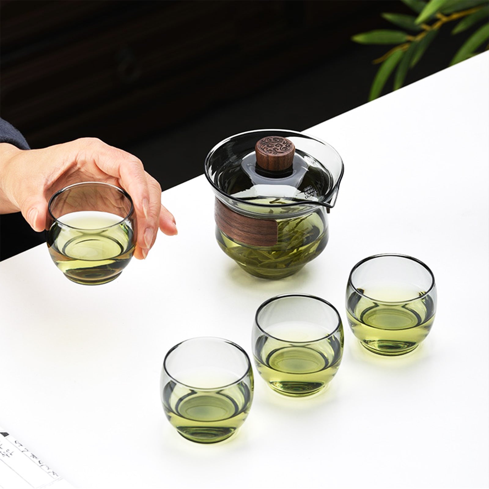 Heat-resistant glass Tea Set with Eastern Charm