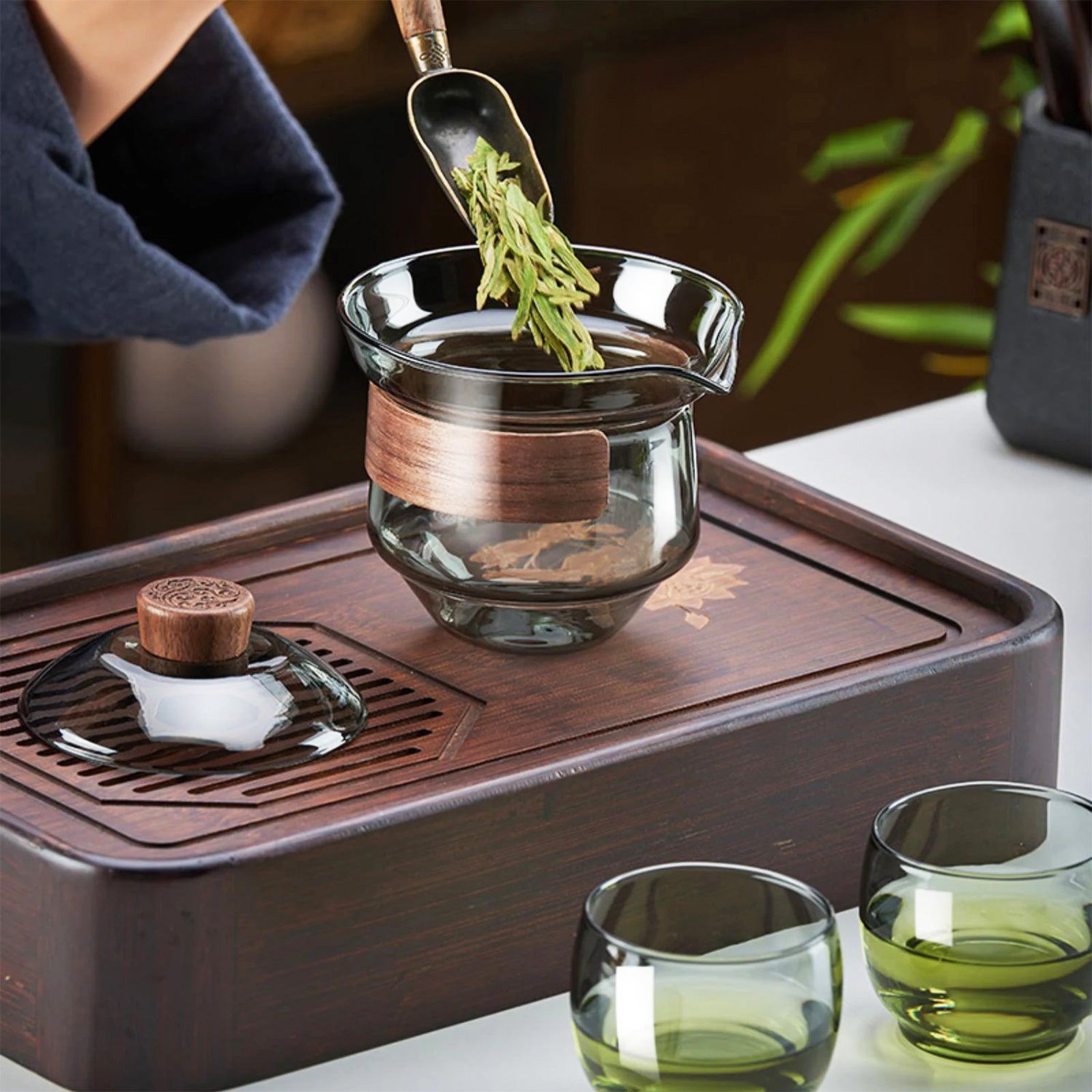 Heat-resistant glass Tea Set with Eastern Charm