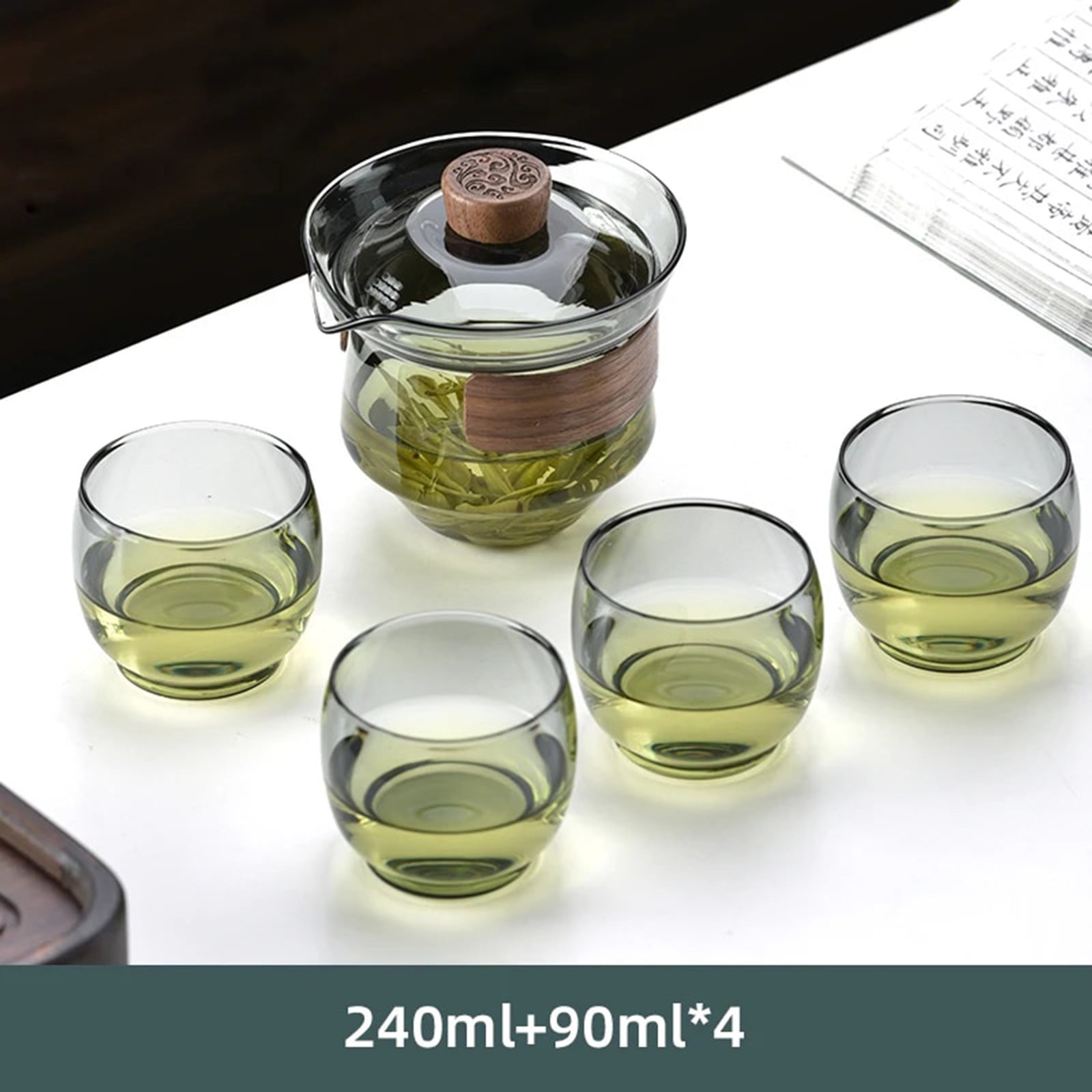 Heat-Resistant Glass Tea Set with Eastern Charm