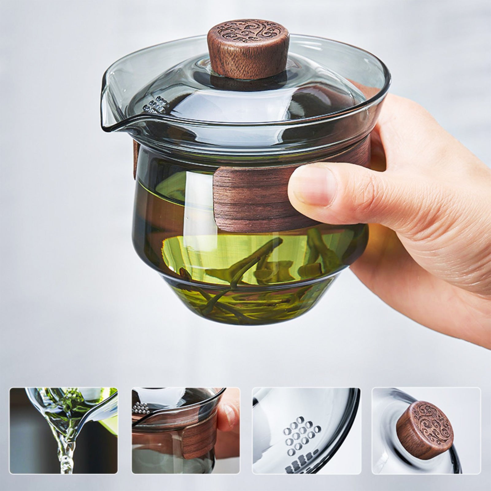 Heat-resistant glass Tea Set with Eastern Charm