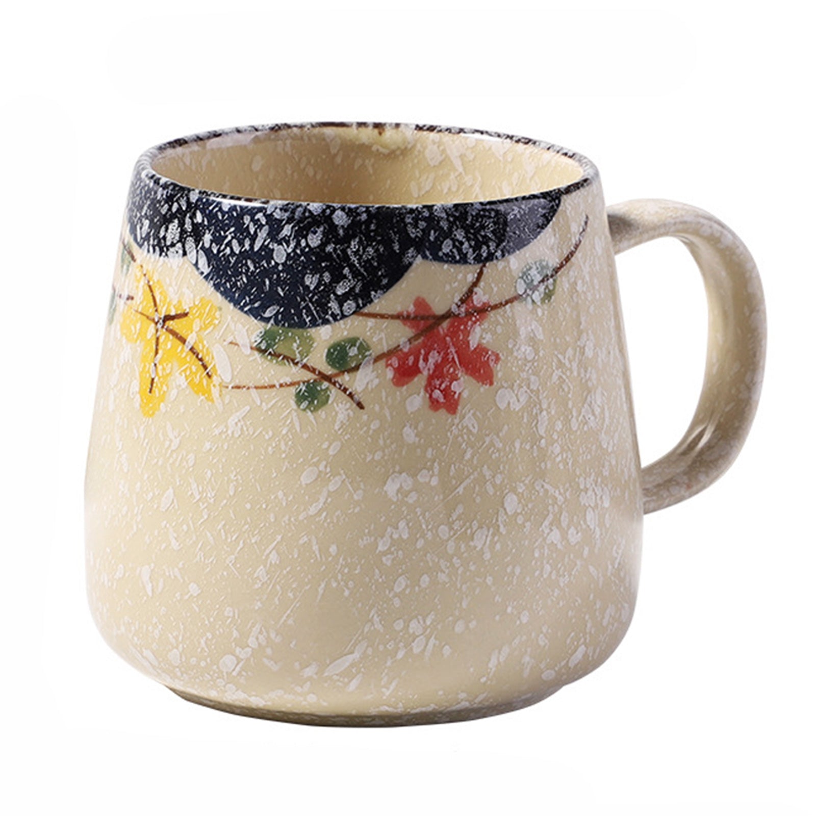Ceramic Coffee Mug With Lid - Japanese-Inspired Retro Charm
