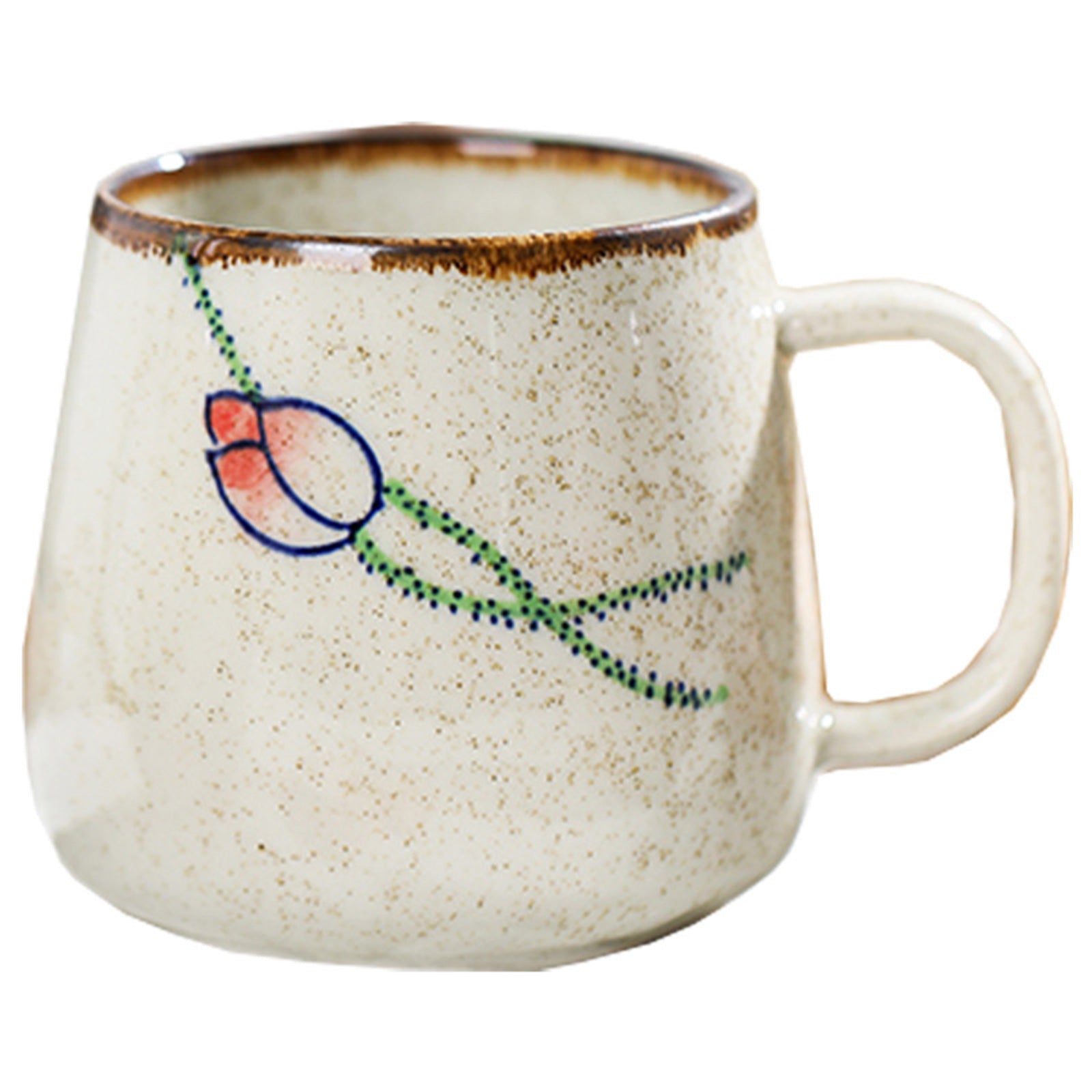 Ceramic Coffee Mug With Lid - Japanese-Inspired Retro Charm