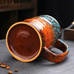 Large Barrel-Shaped Mugs with Oversized Four-Finger Handles for Coffee Lovers