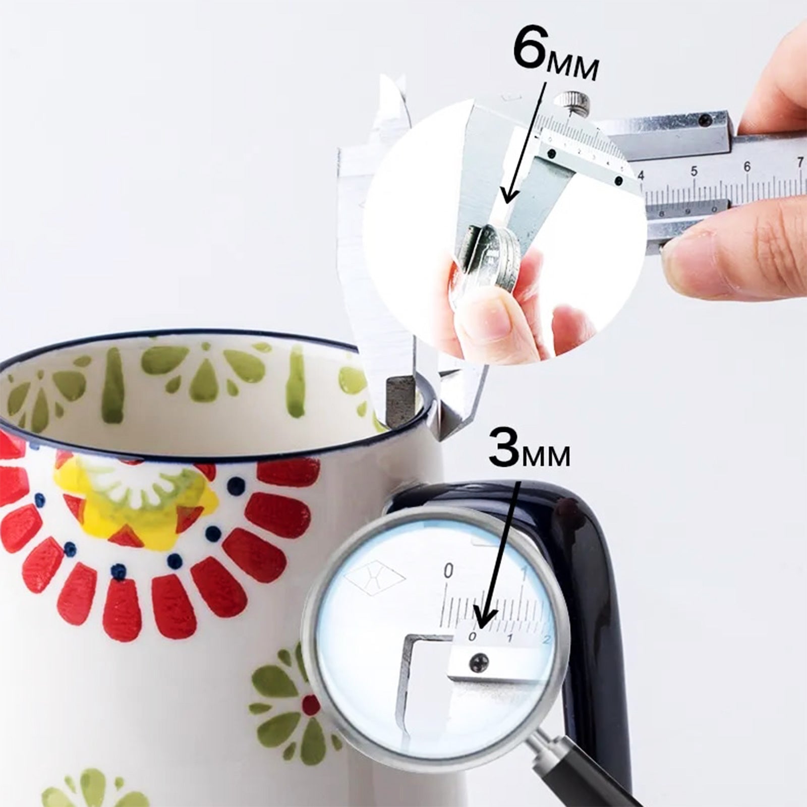 Large Floral Mugs with Four-Finger Handles for Your Best Mornings