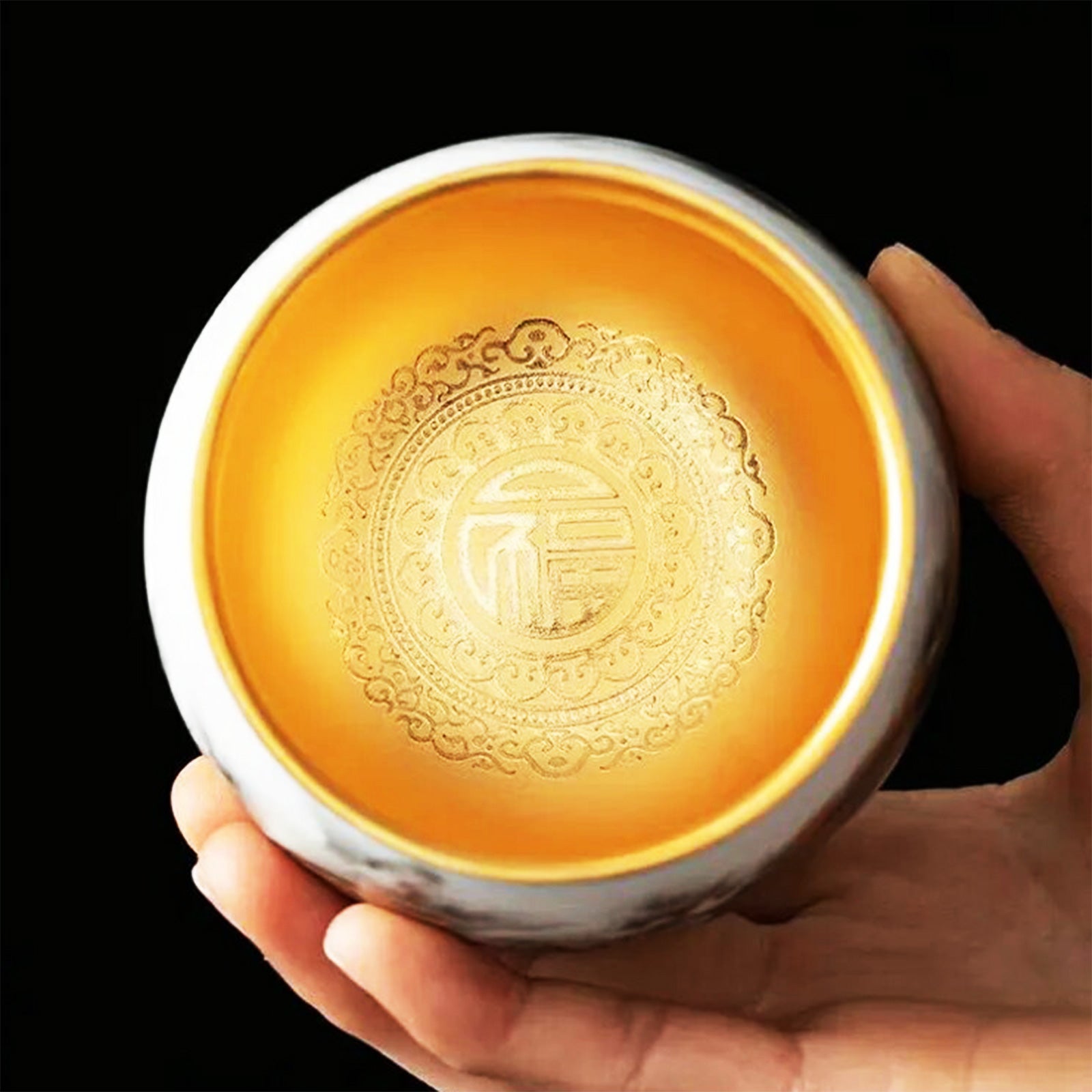 Limited Edition Dragon Tea Cups with Gilded Interior